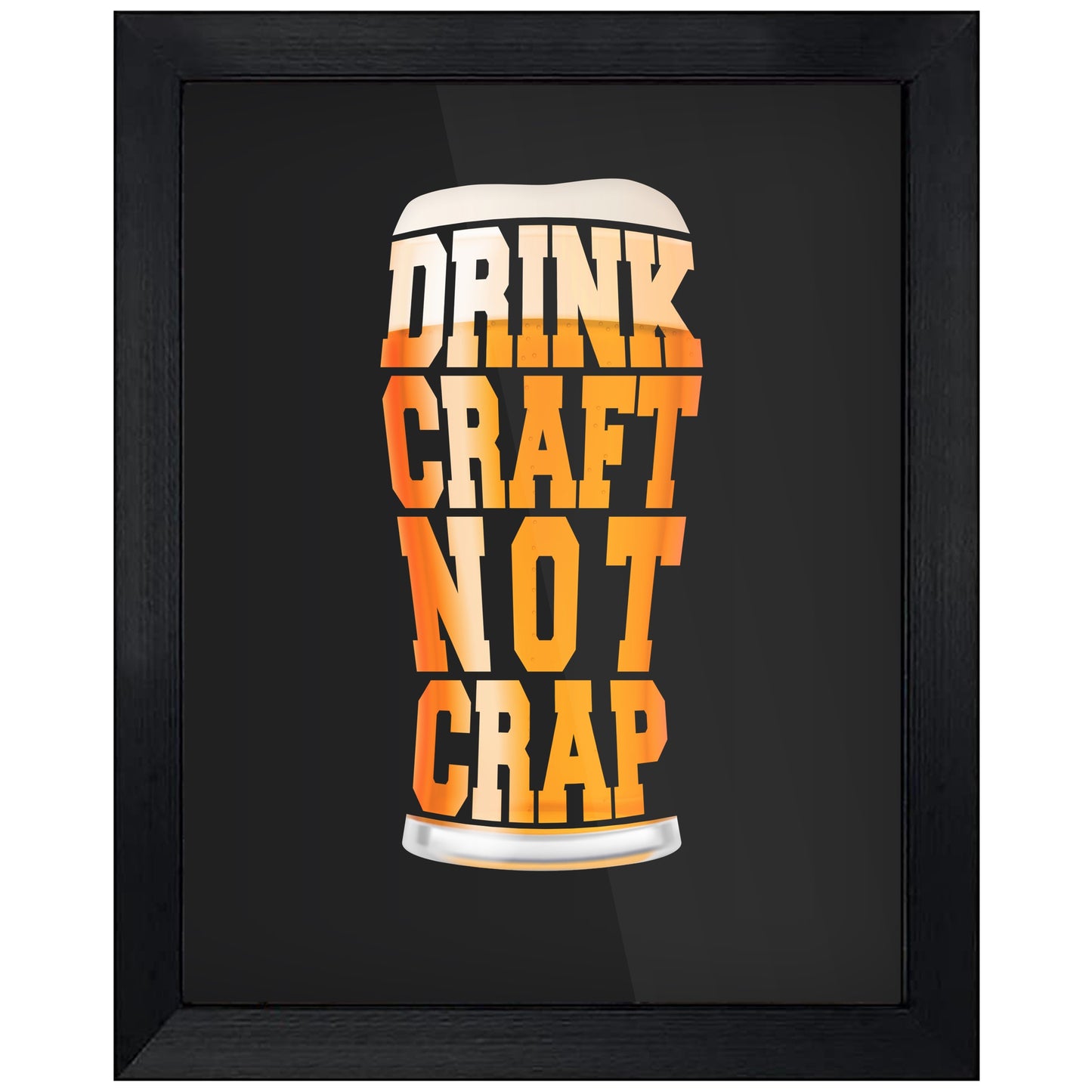Drink Craft Not Crap Funny Craft Beer 8"x10" Wall Art Print