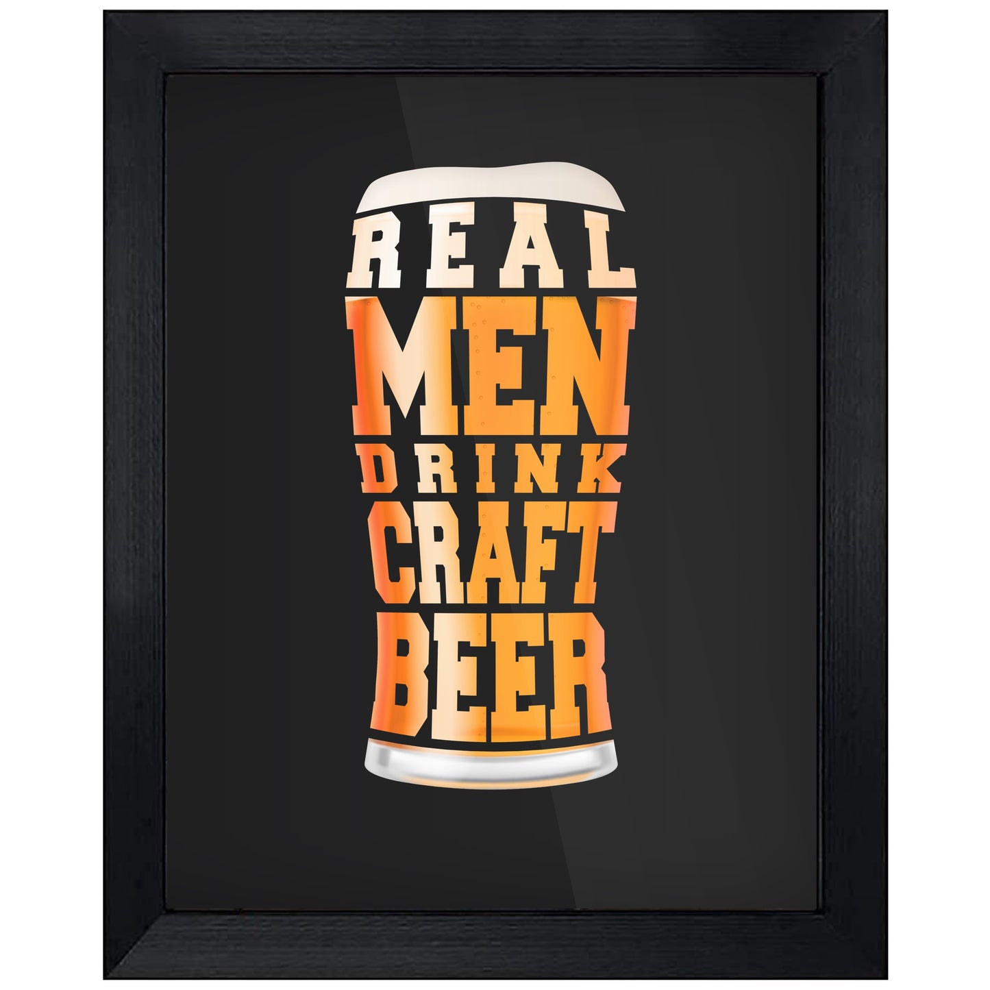 Real Men Drink Craft Beer Funny Pint Glass 8"x10" Wall Art Print