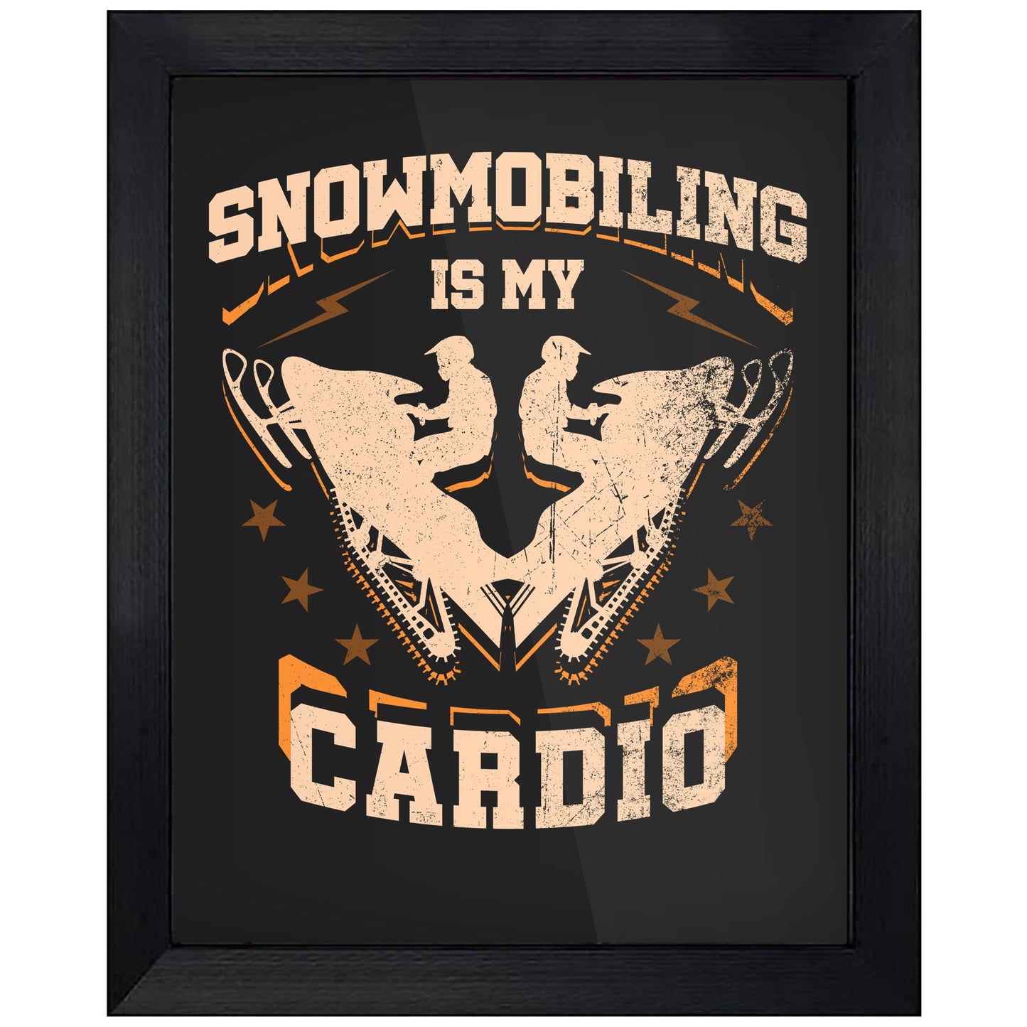 Snowmobiling Is My Cardio Funny Snowmobile 8"x10" Wall Art Print