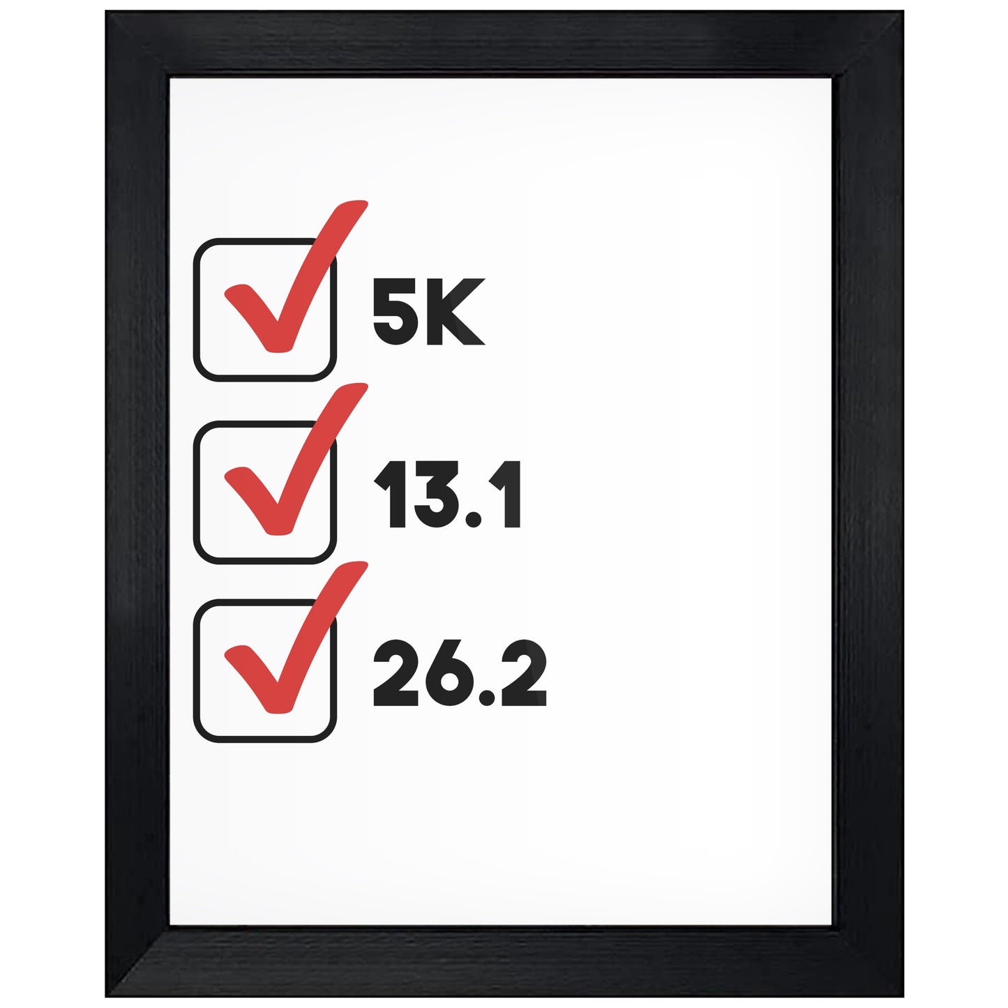 5K Half Marathon Full Marathon Runner Checklist 8"x10" Wall Art Print