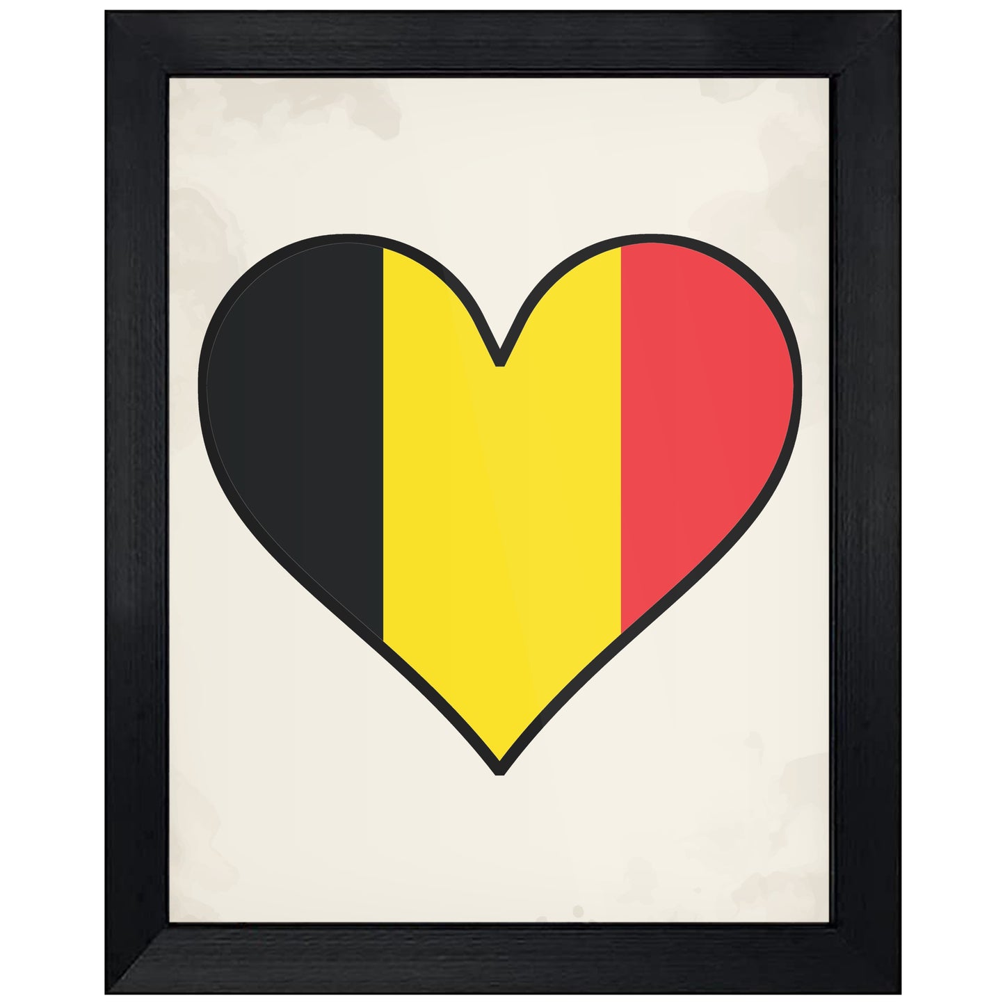 Belgian Flag Heart Flag of Belgium 8"x10" Wall Art Print