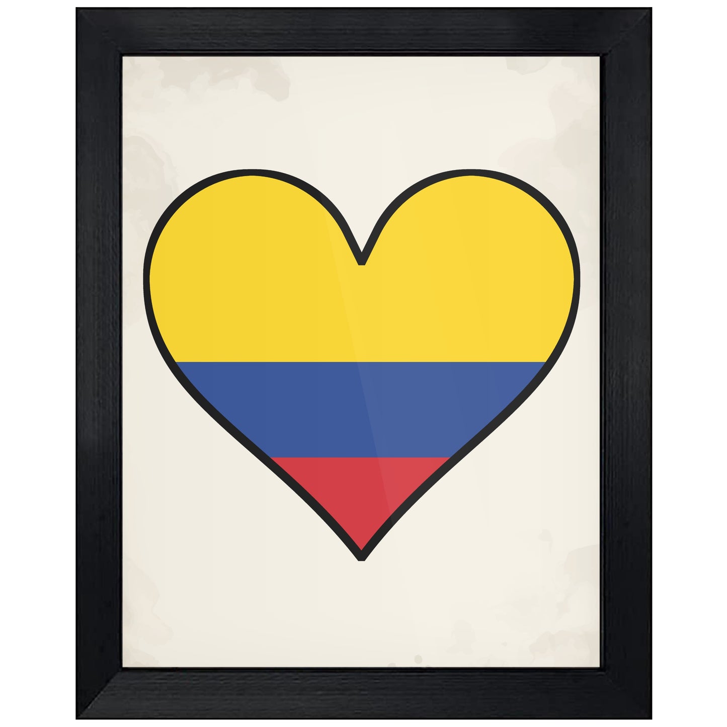 Colombian Flag Heart Flag of Colombia 8"x10" Wall Art Print