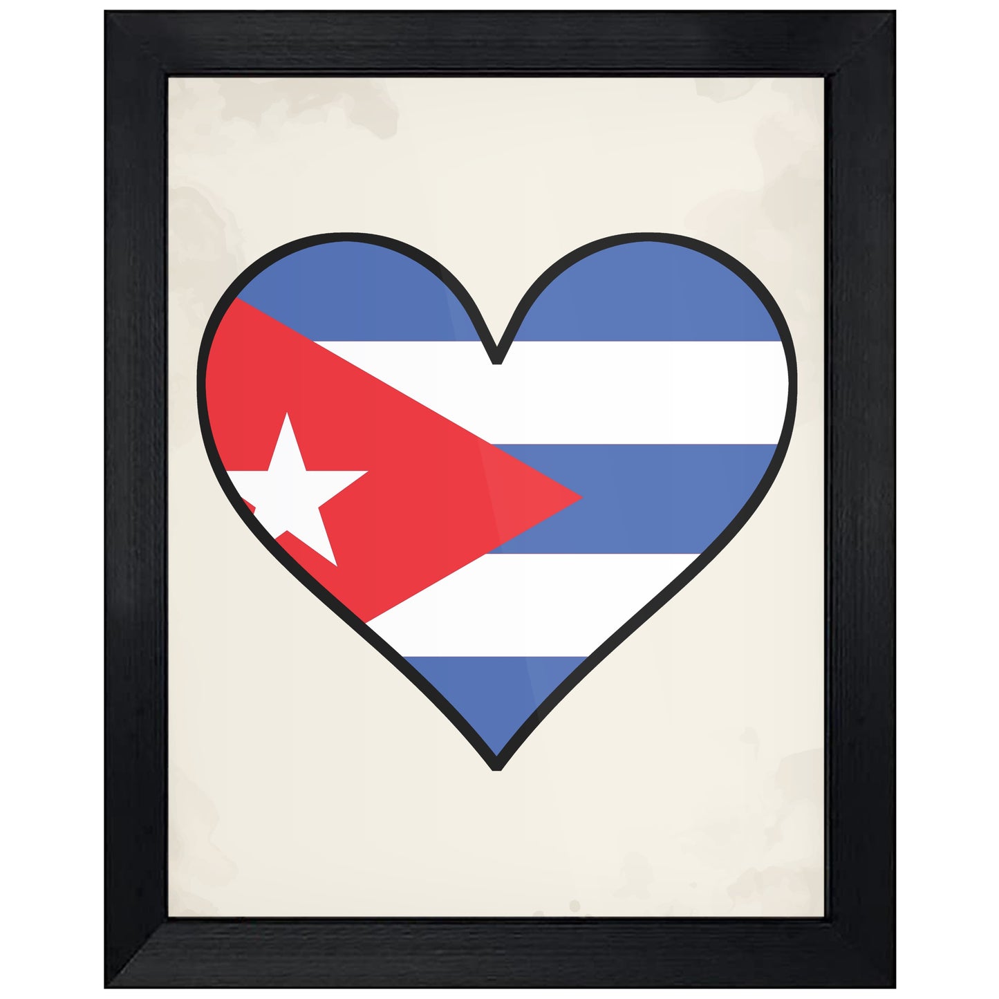 Cuban Flag Heart Flag of Cuba 8"x10" Wall Art Print