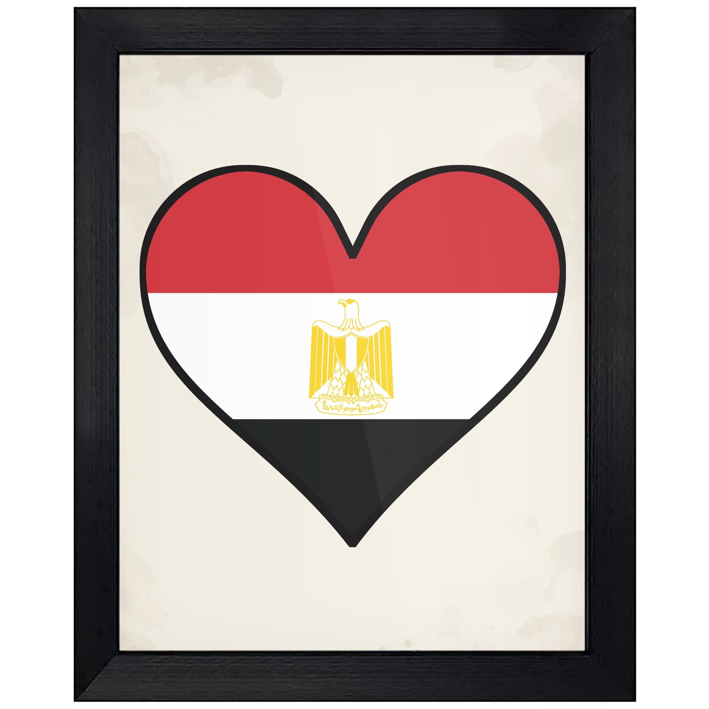 Egyptian Flag Heart Flag of Egypt 8"x10" Wall Art Print