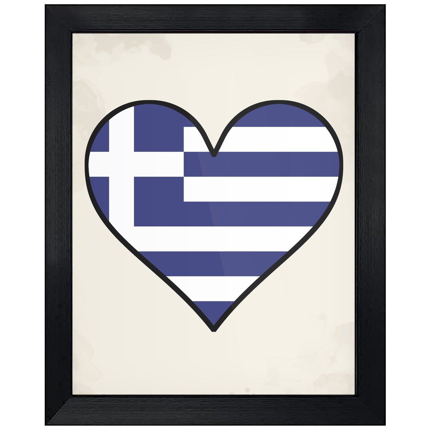 Greek Flag Heart Flag of Greece 8"x10" Wall Art Print