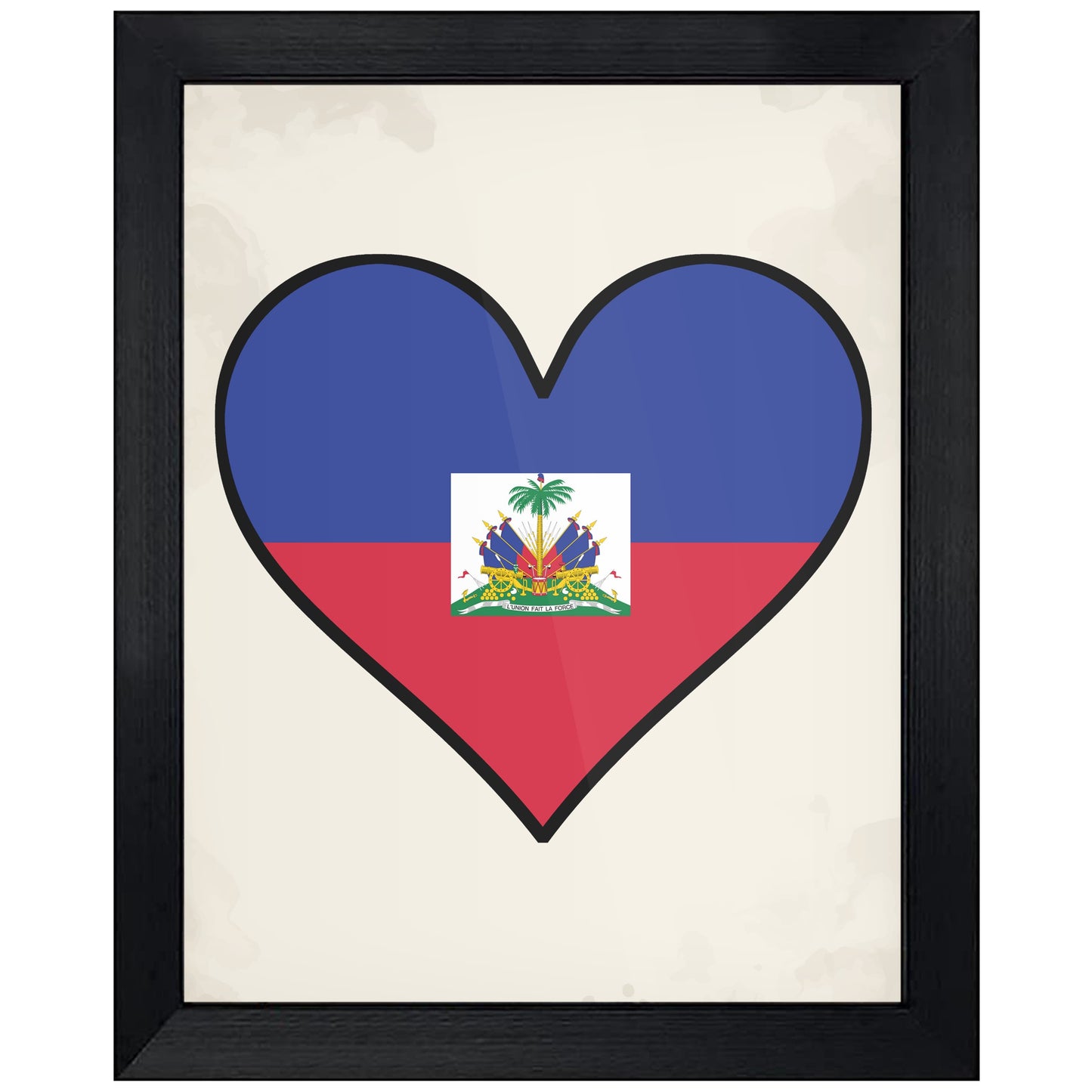 Haitian Flag Heart Flag of Haiti 8"x10" Wall Art Print