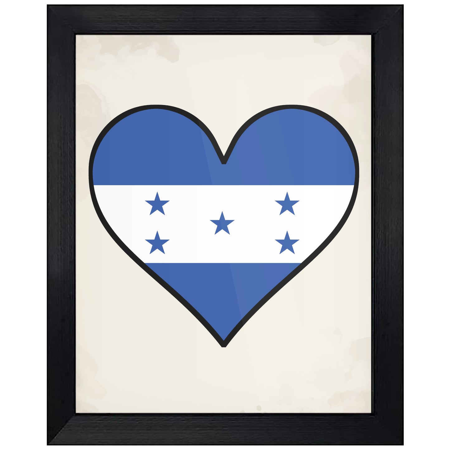 Honduran Flag Heart Flag of Honduras 8"x10" Wall Art Print