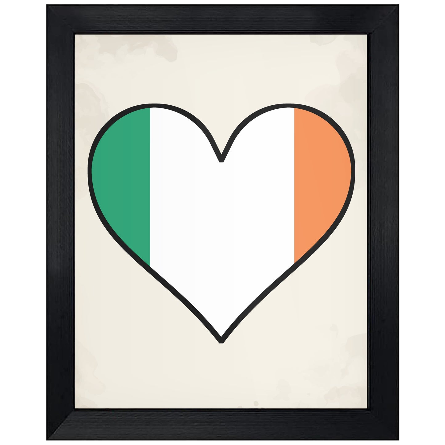 Irish Flag Heart Flag of Ireland 8"x10" Wall Art Print