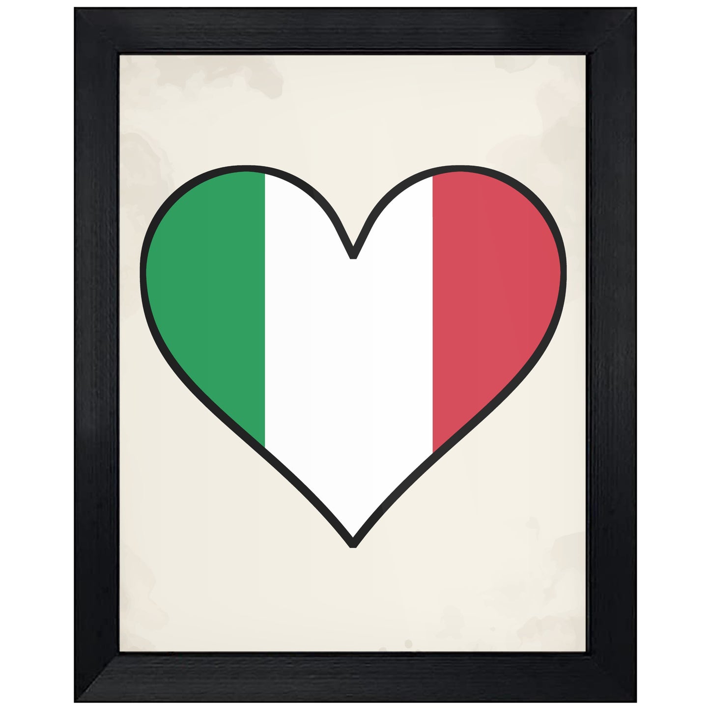 Italian Flag Heart Flag of Italy 8"x10" Wall Art Print