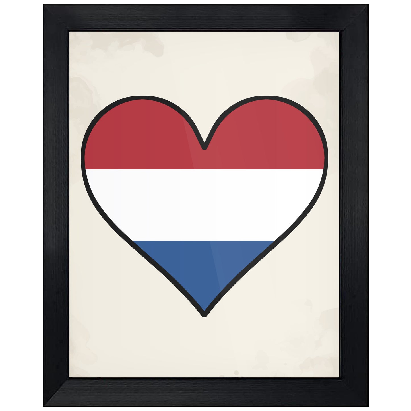 Dutch Flag Heart Flag of Netherlands 8"x10" Wall Art Print