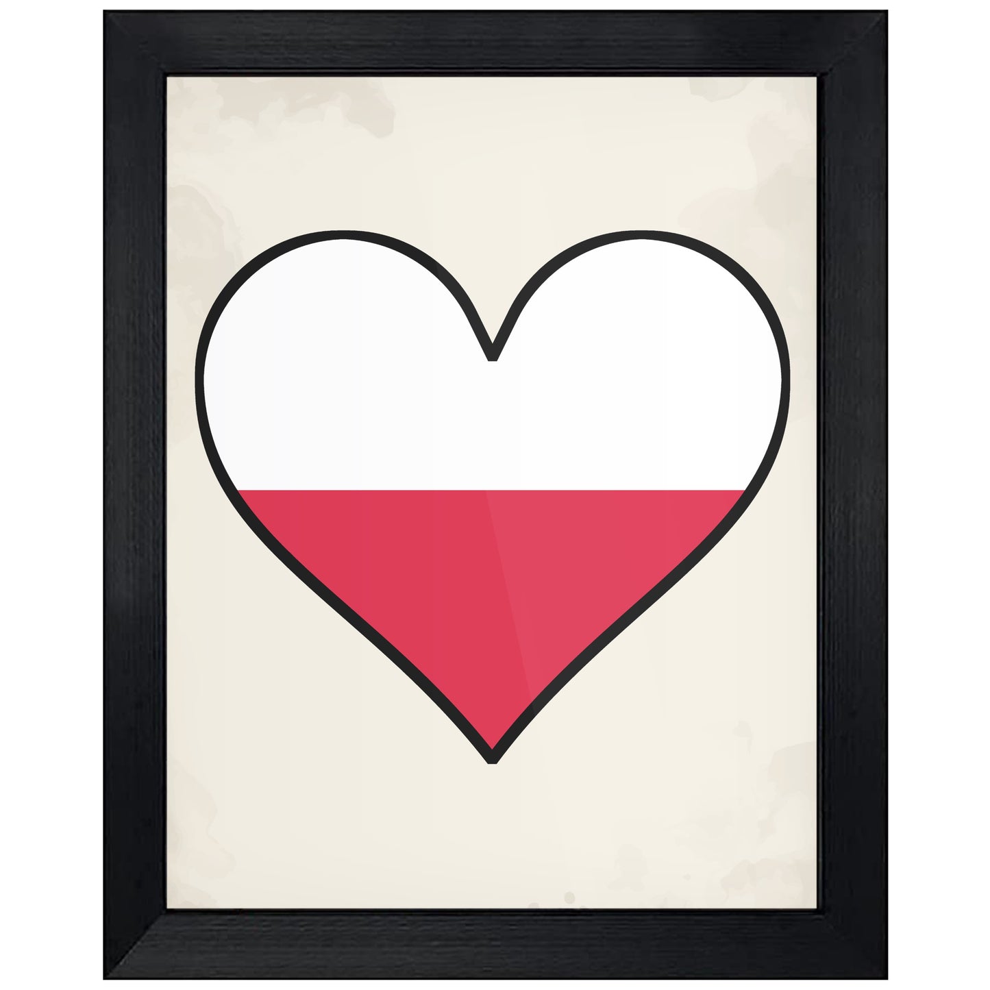 Polish Flag Heart Flag of Poland 8"x10" Wall Art Print
