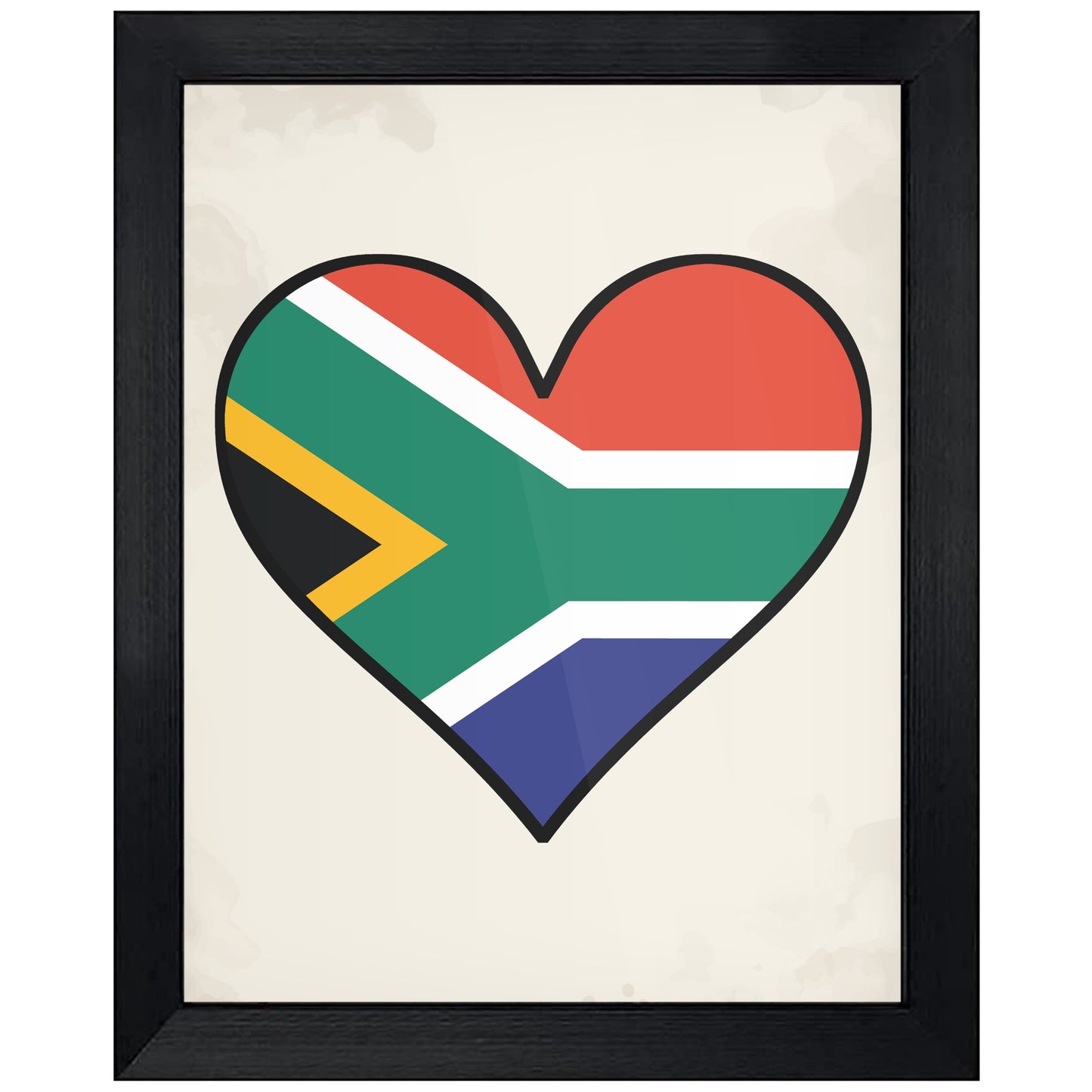 South African Flag Heart Flag of South Africa 8"x10" Wall Art Print