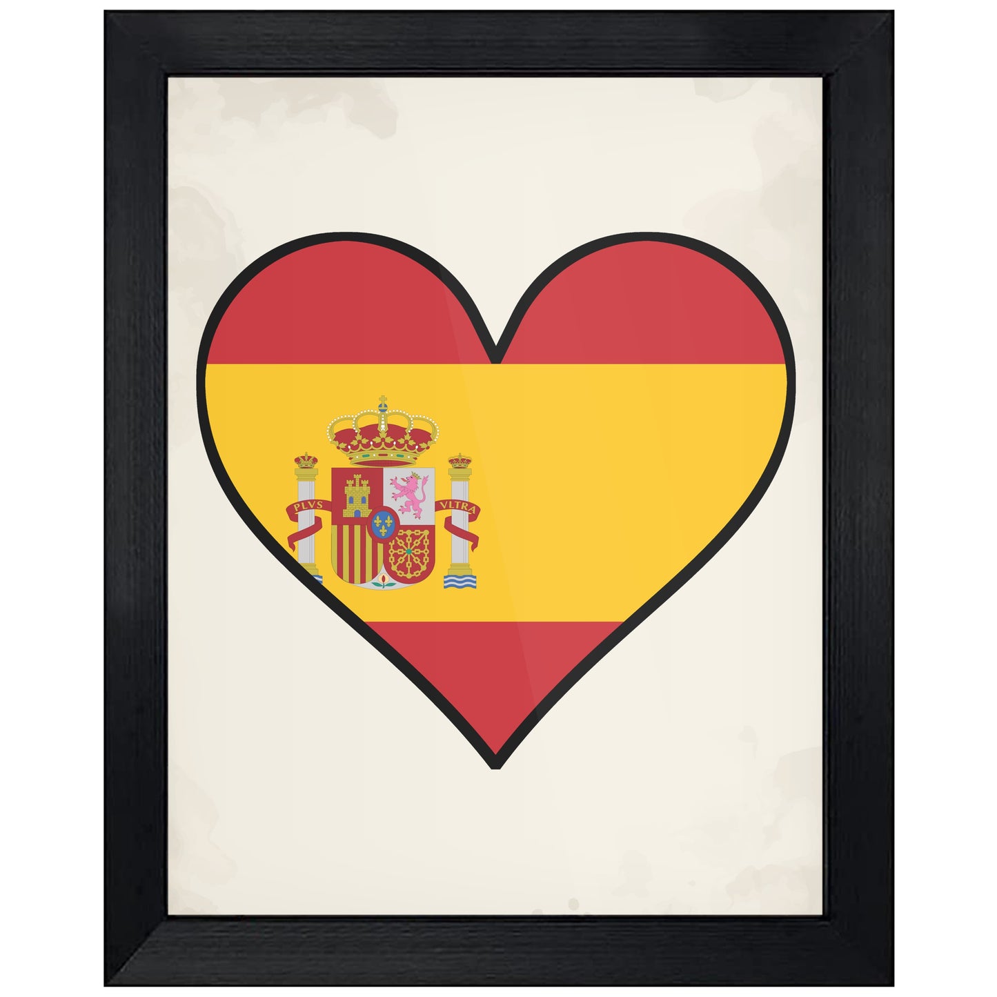 Spanish Flag Heart Flag of Spain 8"x10" Wall Art Print