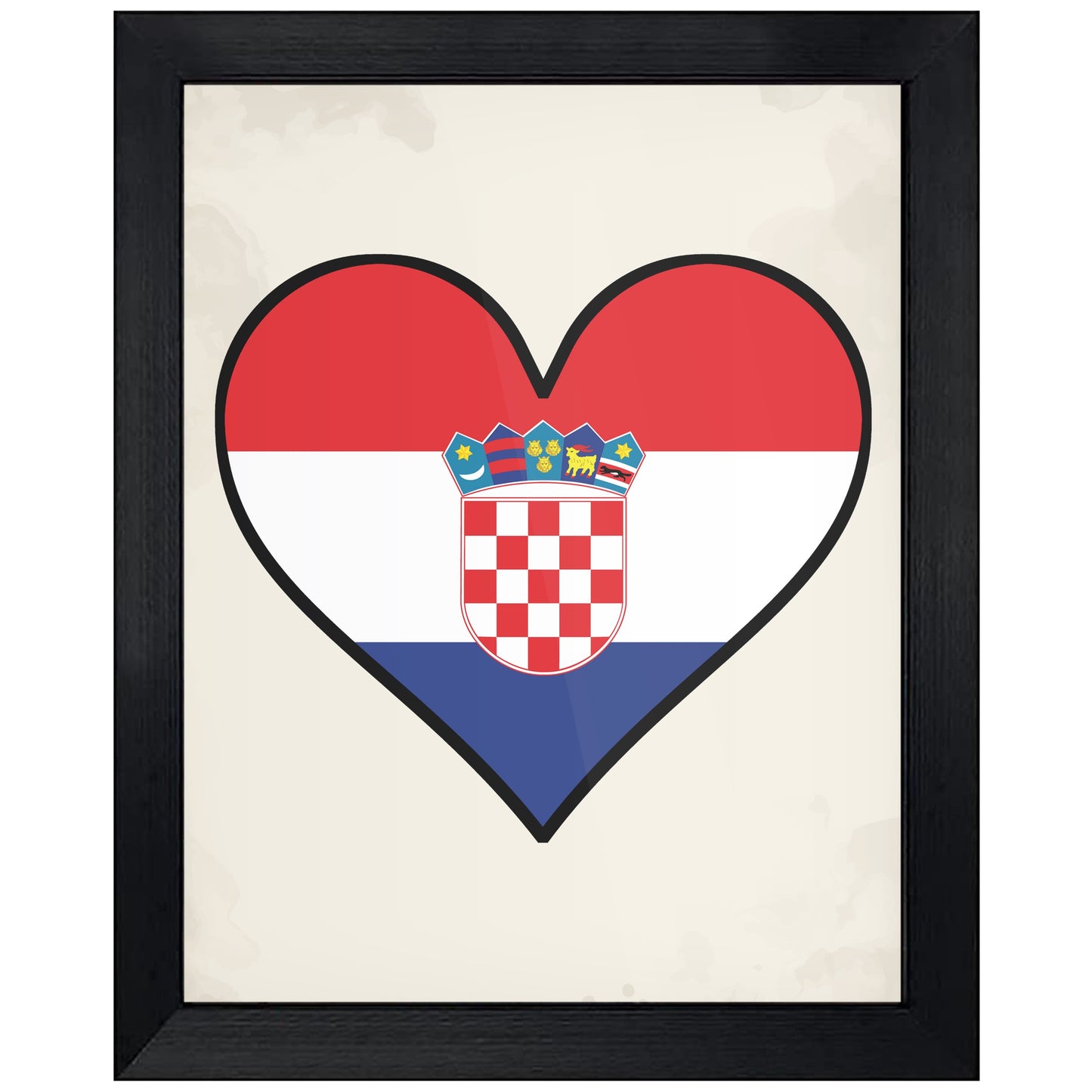 Croatian Flag Heart Flag of Croatia 8"x10" Wall Art Print