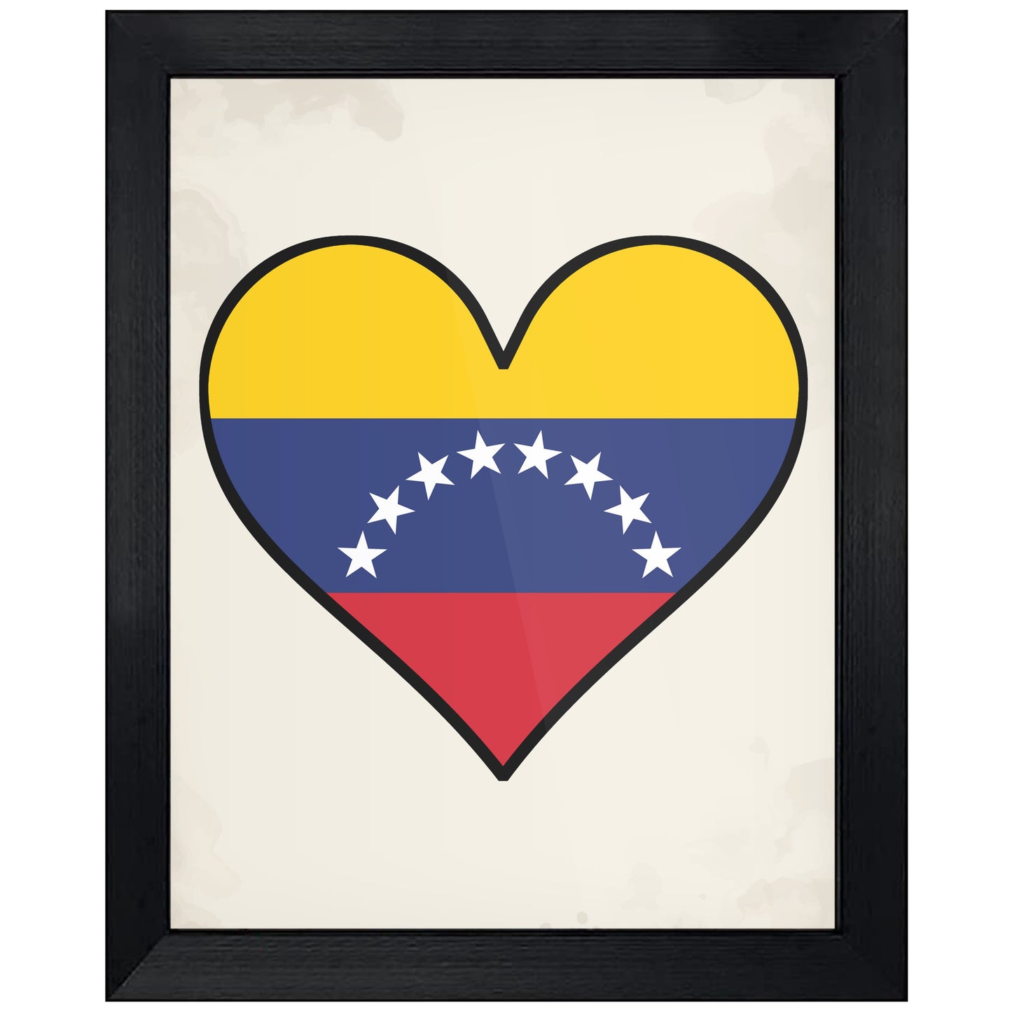 Venezuelan Flag Heart Flag of Venezuela 8"x10" Wall Art Print