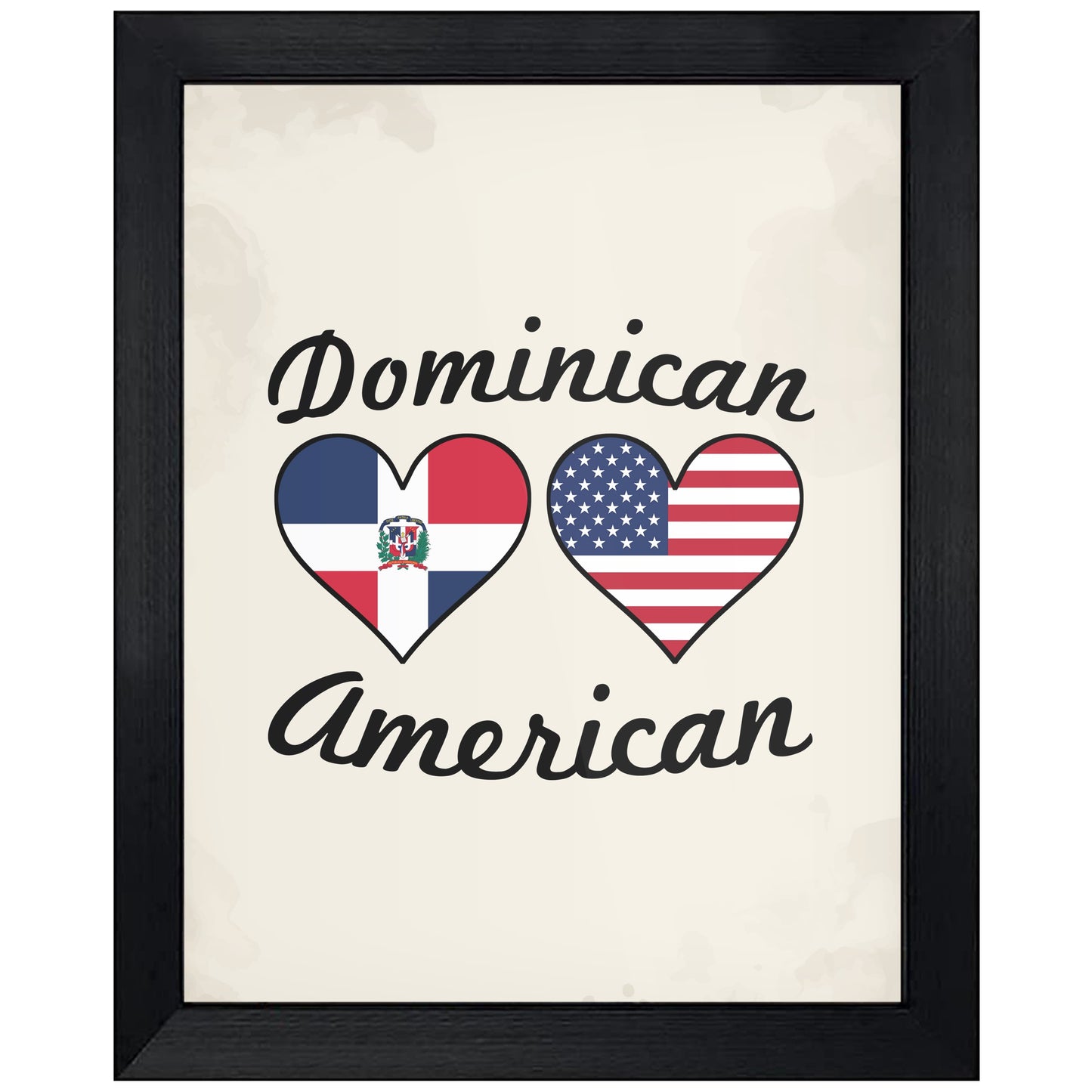 Dominican American Flag Hearts 8"x10" Wall Art Print