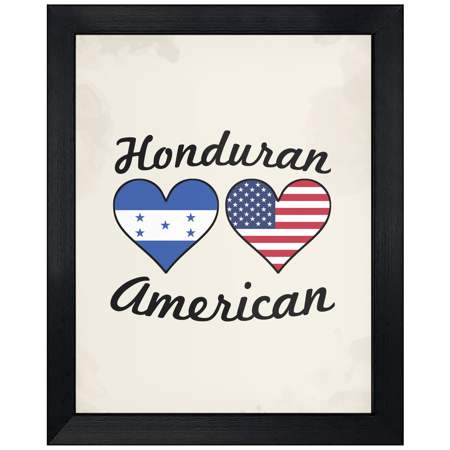 Honduran American Flag Hearts 8"x10" Wall Art Print