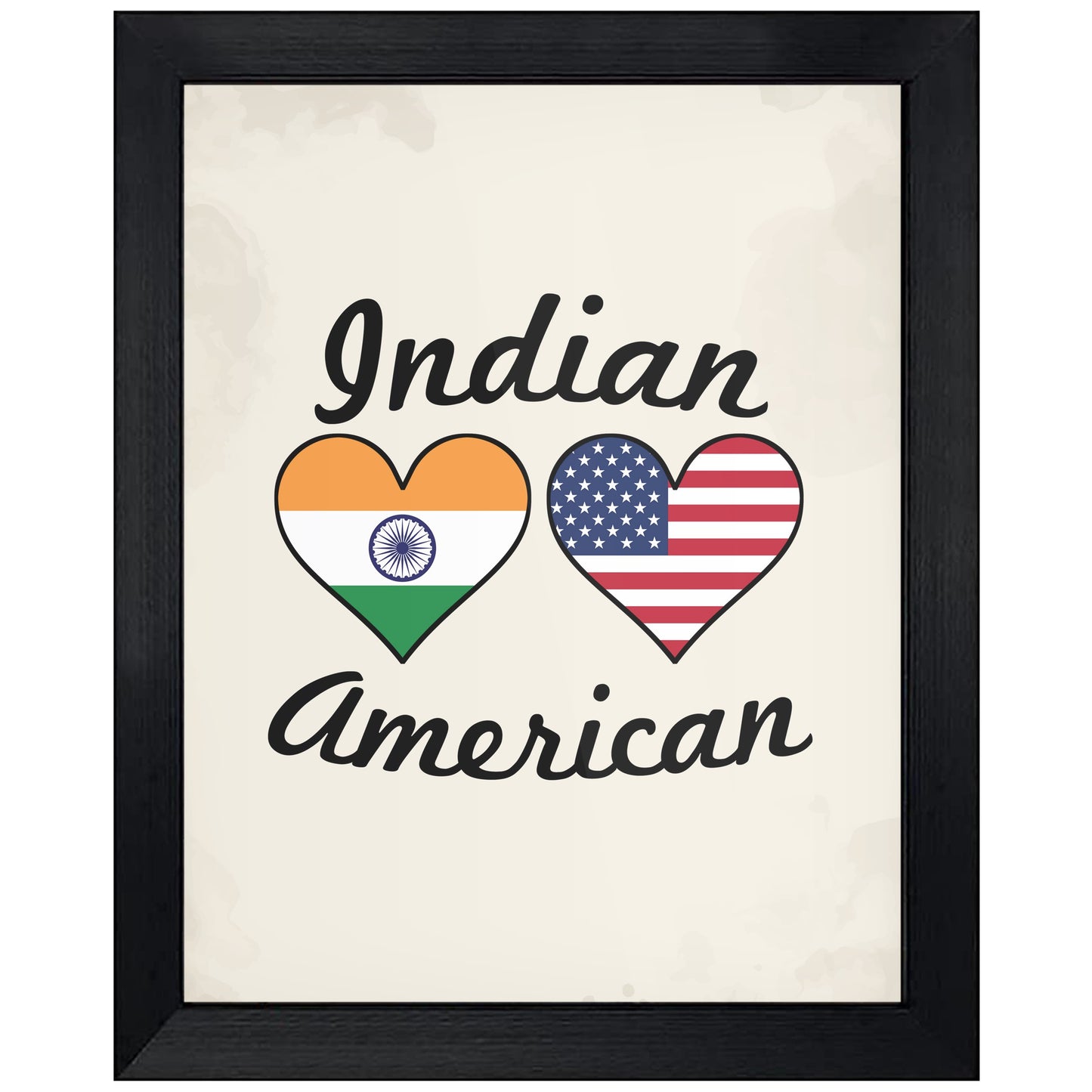 Indian American Flag Hearts 8"x10" Wall Art Print