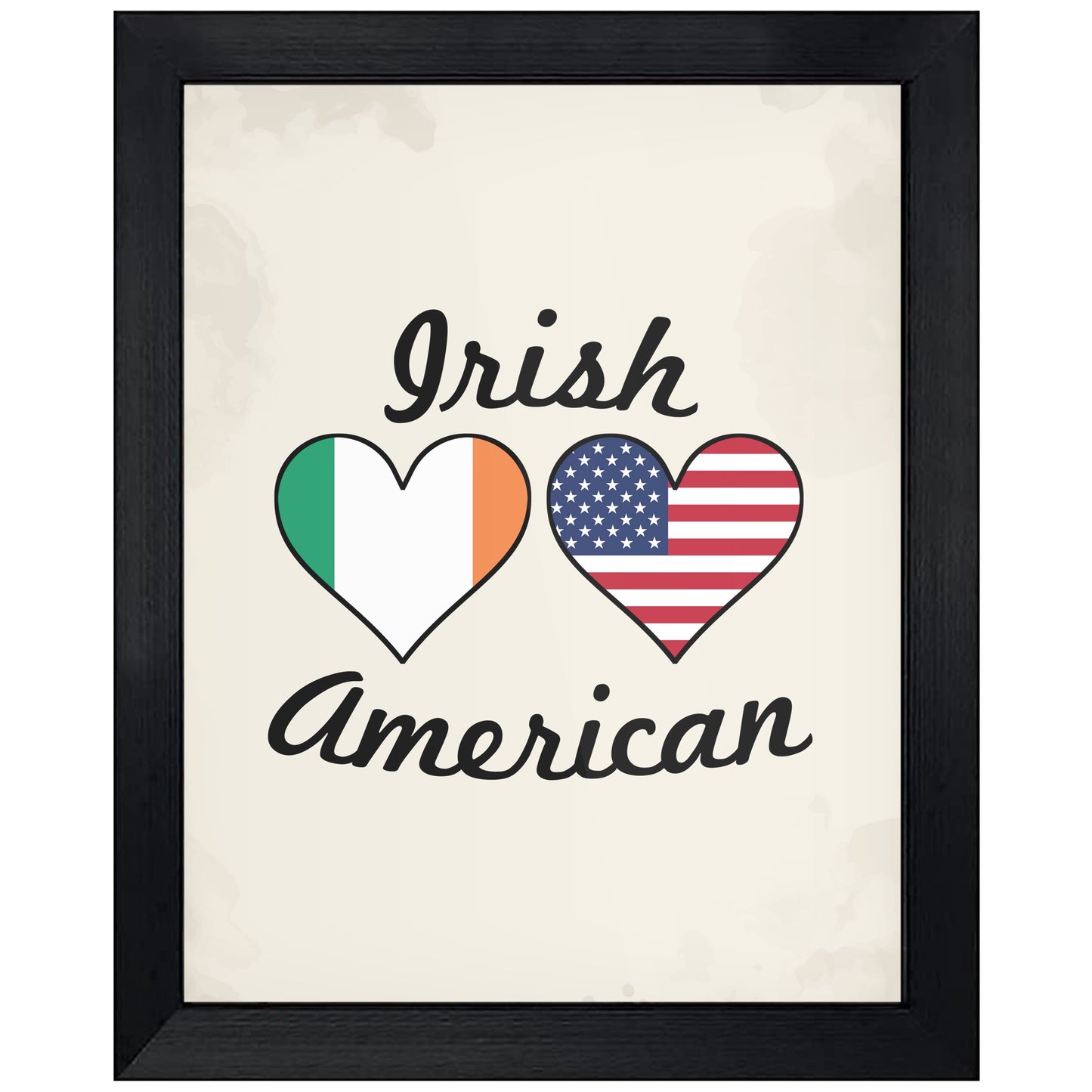 Irish American Flag Hearts 8"x10" Wall Art Print