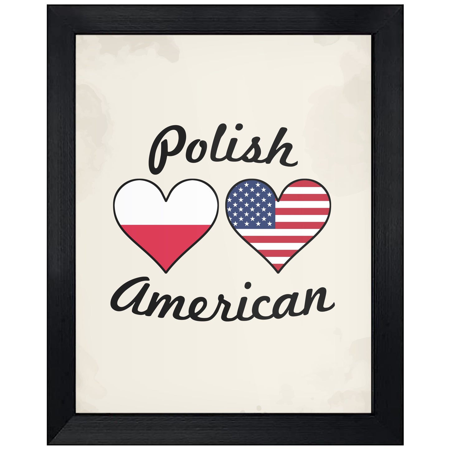 Polish American Flag Hearts 8"x10" Wall Art Print