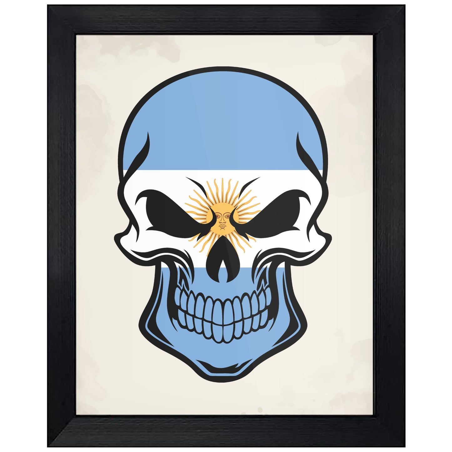 Argentinian Flag Argentina Skull Cool 8"x10" Wall Art Print