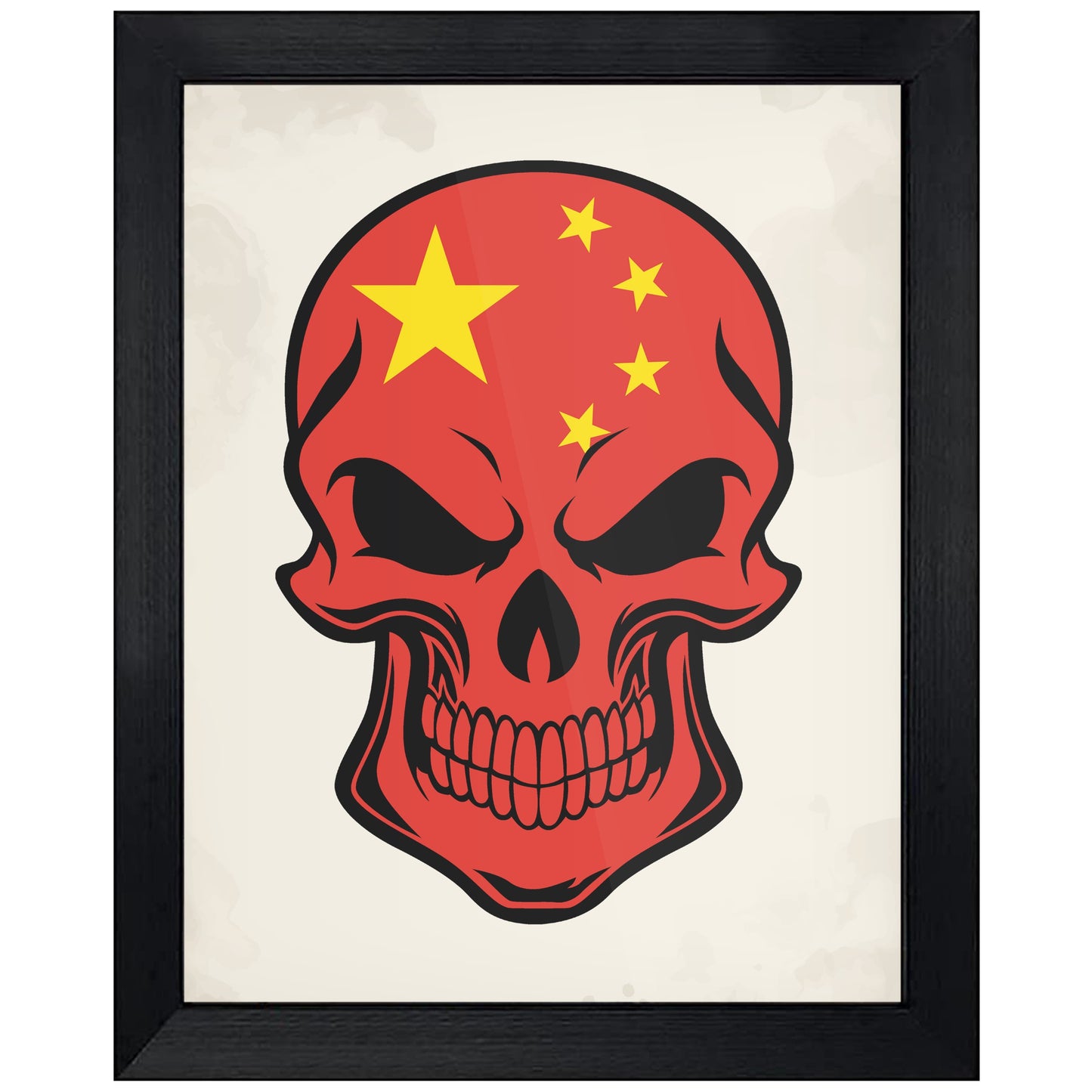 Chinese Flag China Skull Cool 8"x10" Wall Art Print