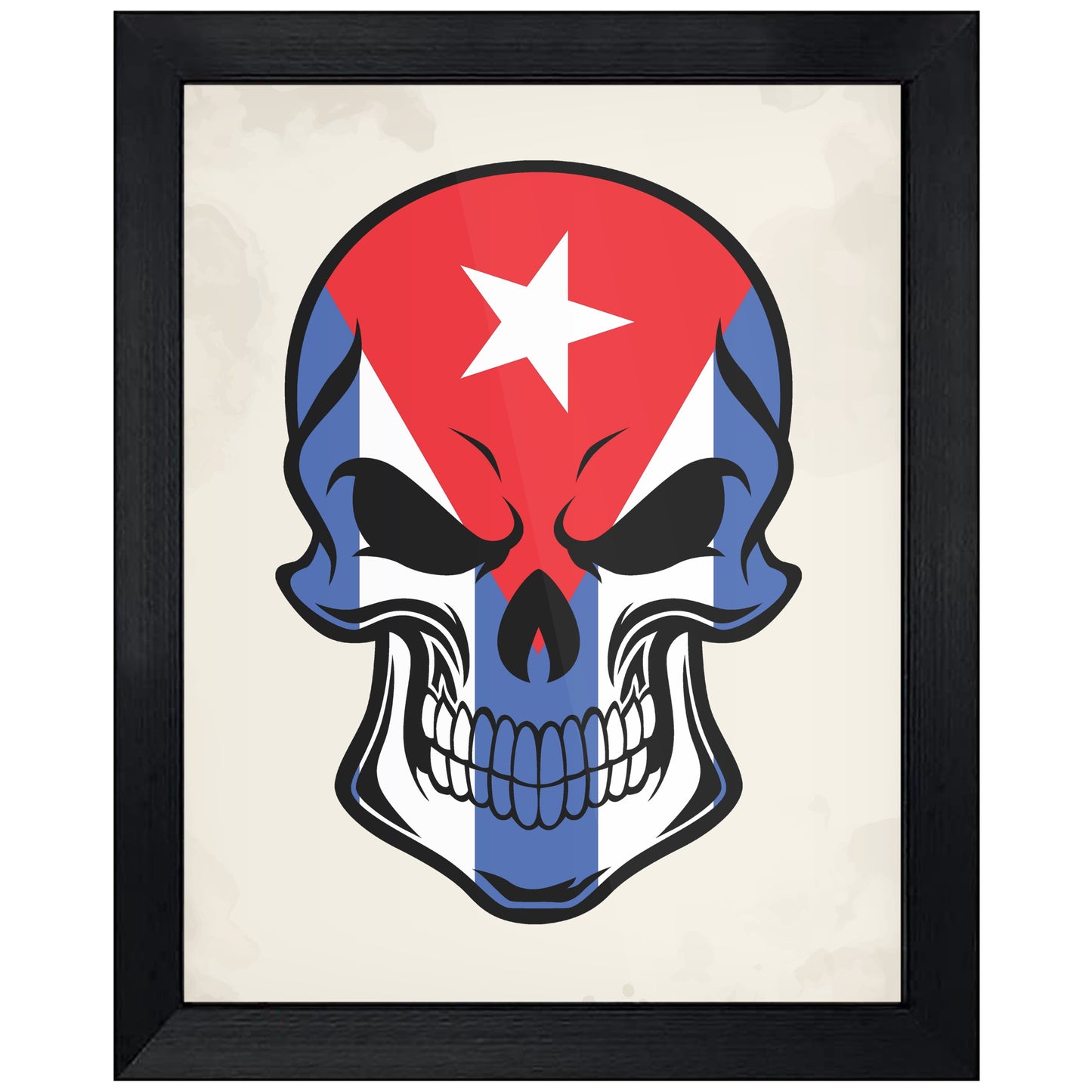 Cuban Flag Cuba Skull Cool 8"x10" Wall Art Print