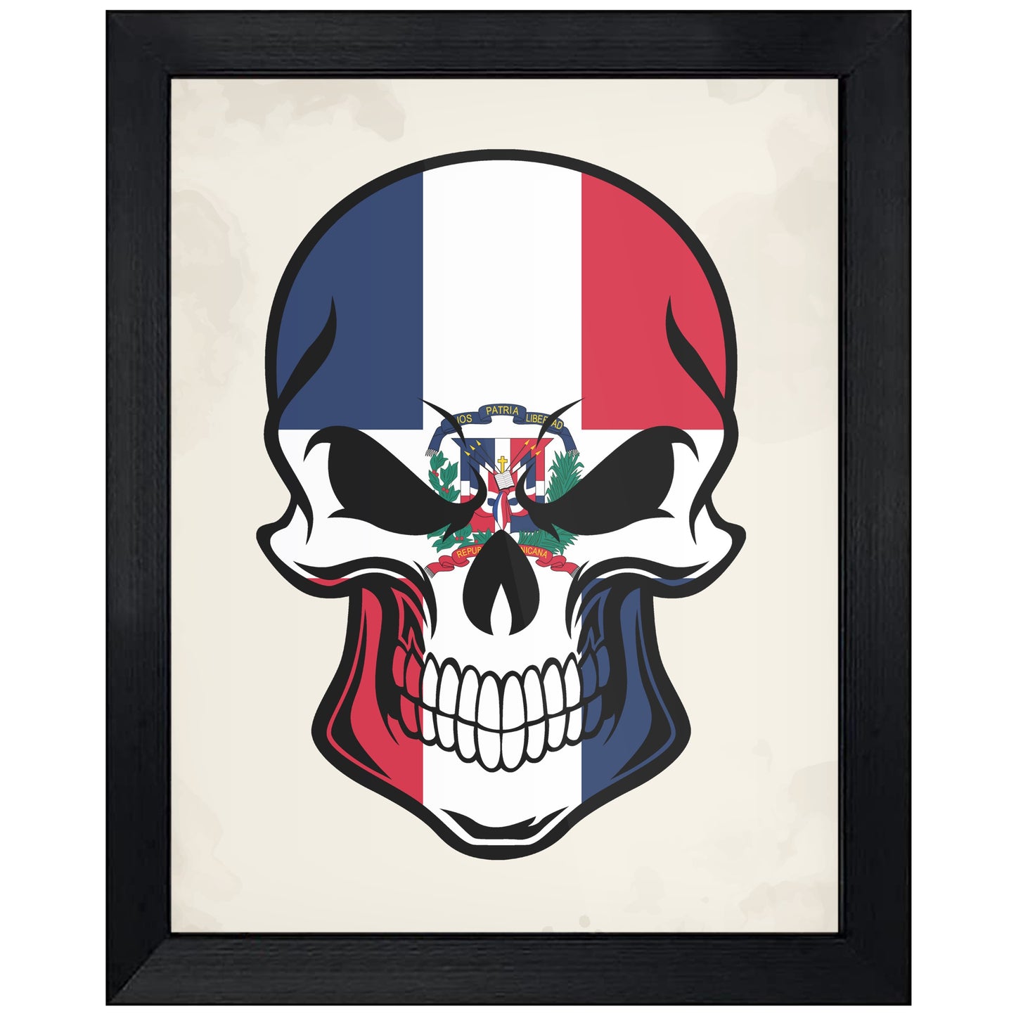Dominican Flag Dominican Republic Skull Cool 8"x10" Wall Art Print