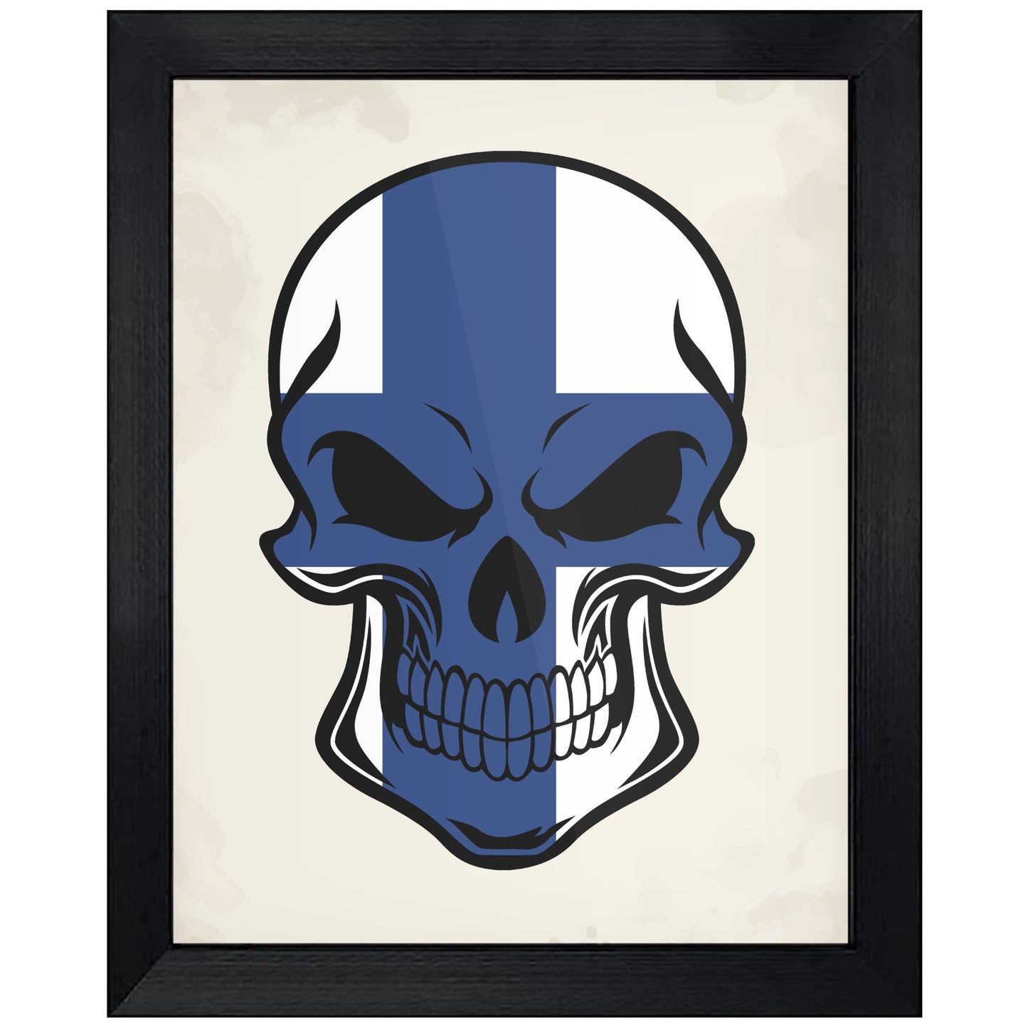 Finnish Flag Finland Skull Cool 8"x10" Wall Art Print