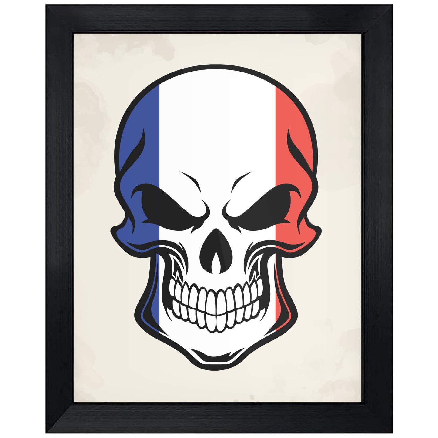 French Flag France Skull Cool 8"x10" Wall Art Print