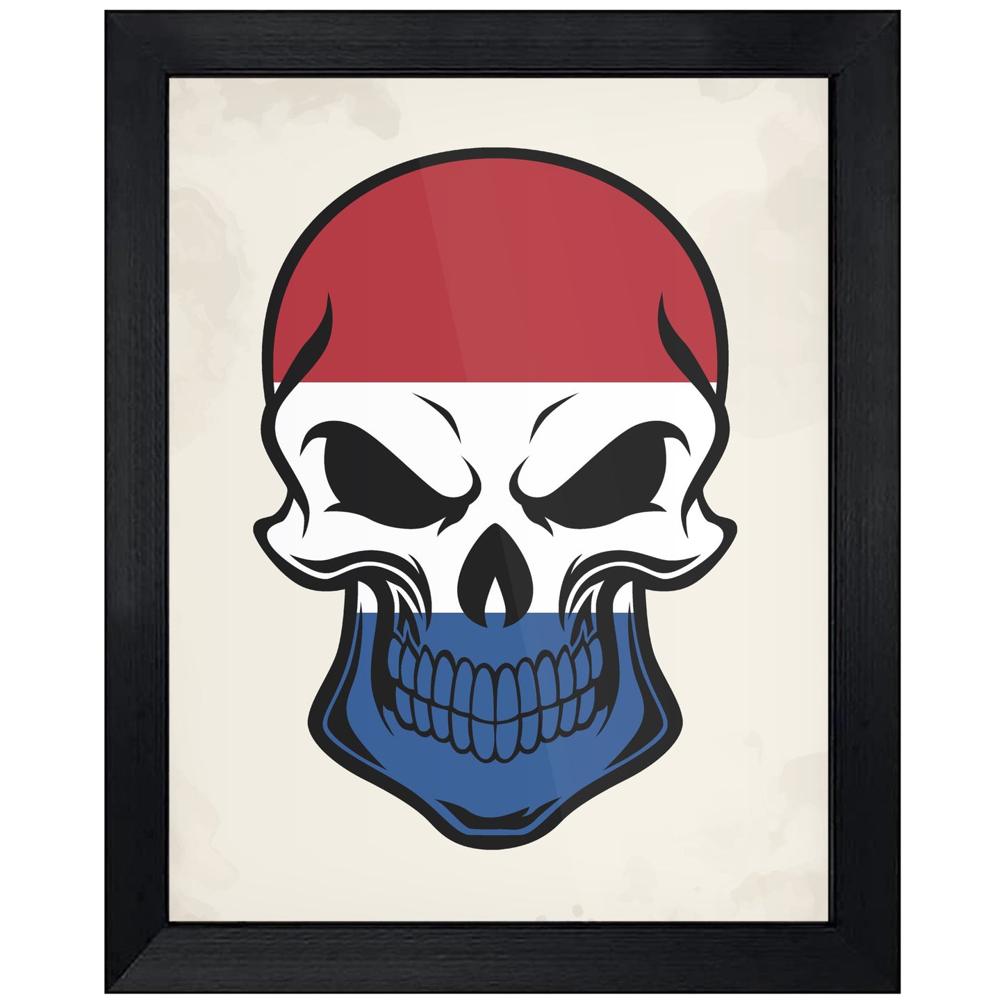 Dutch Flag Netherlands Skull Cool 8"x10" Wall Art Print