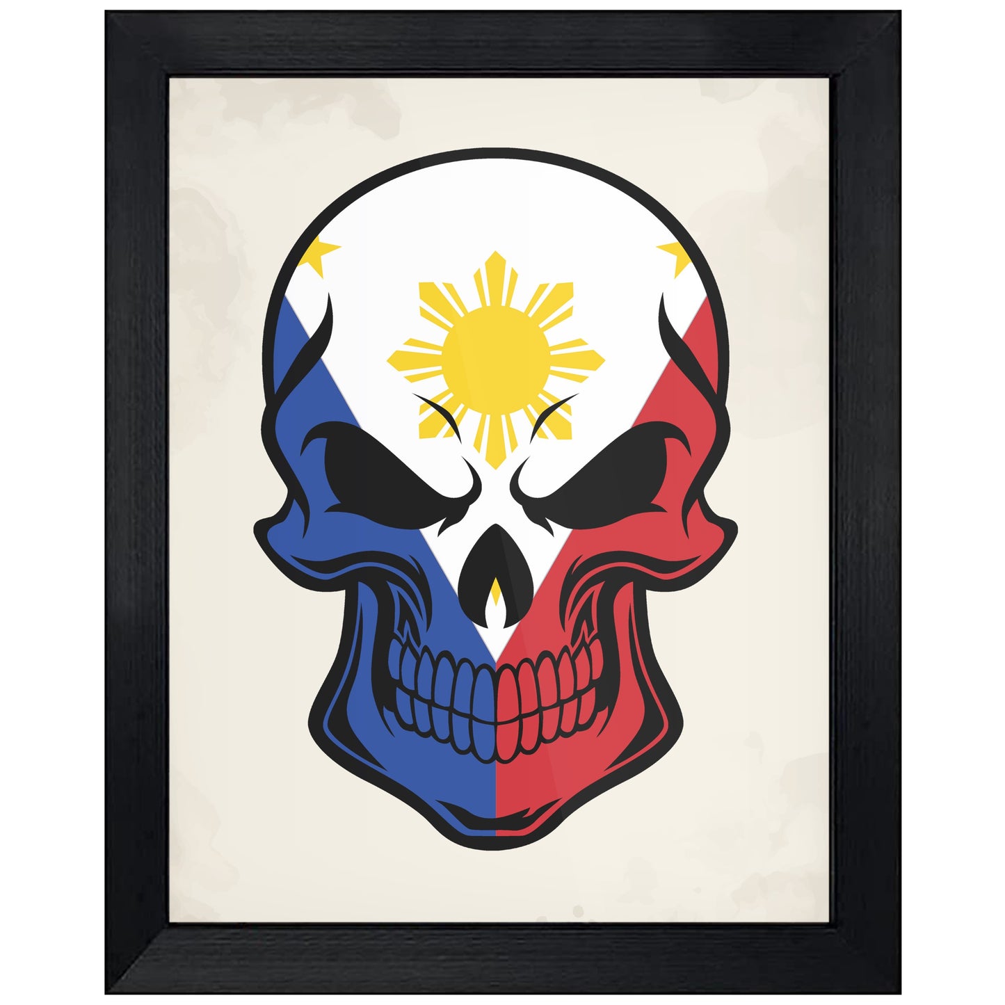 Filipino Flag Philippines Skull Cool 8"x10" Wall Art Print