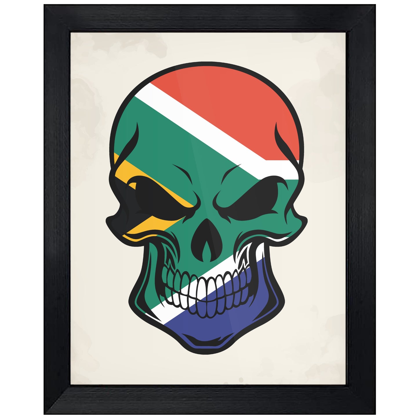 South African Flag South Africa Skull Cool 8"x10" Wall Art Print