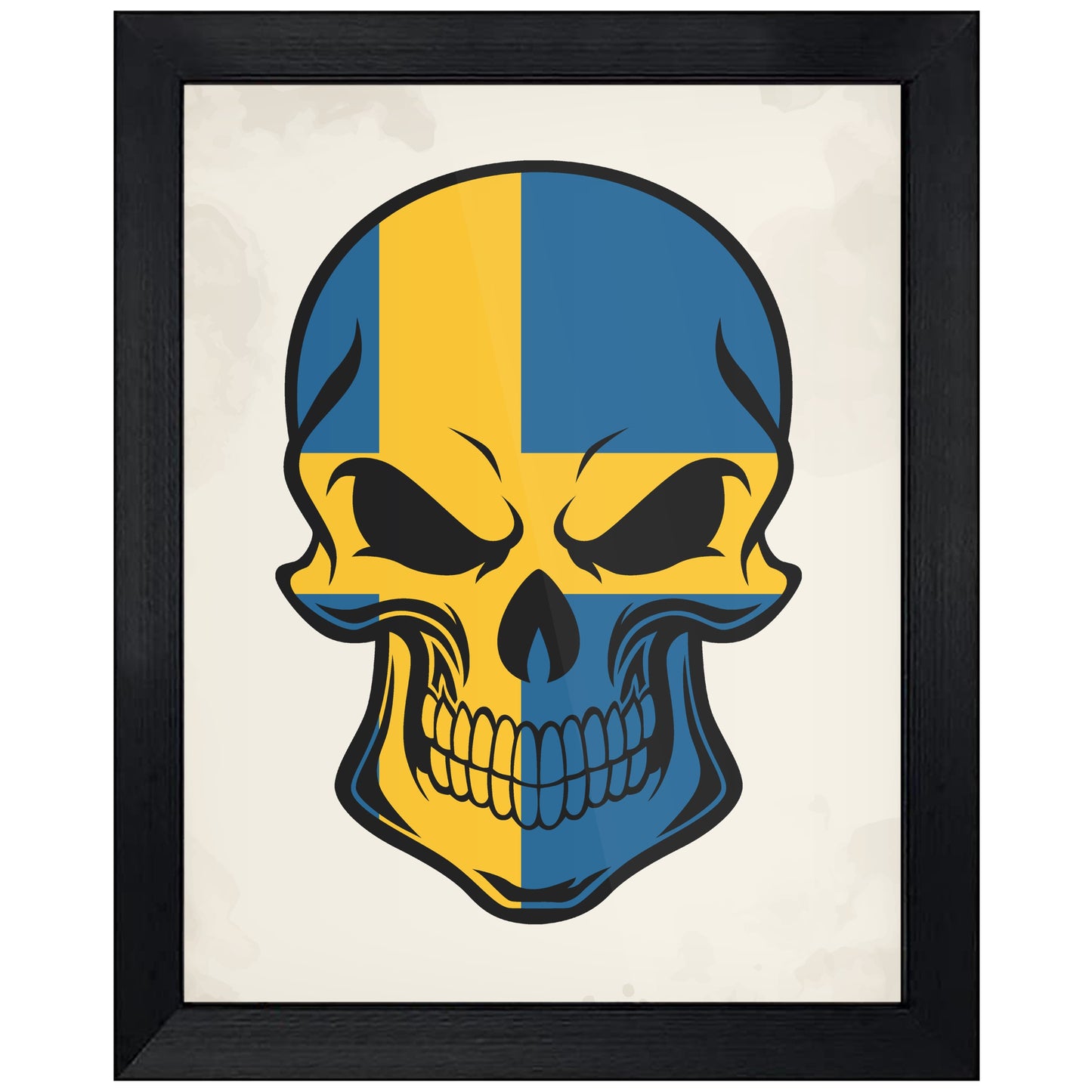 Swedish Flag Sweden Skull Cool 8"x10" Wall Art Print