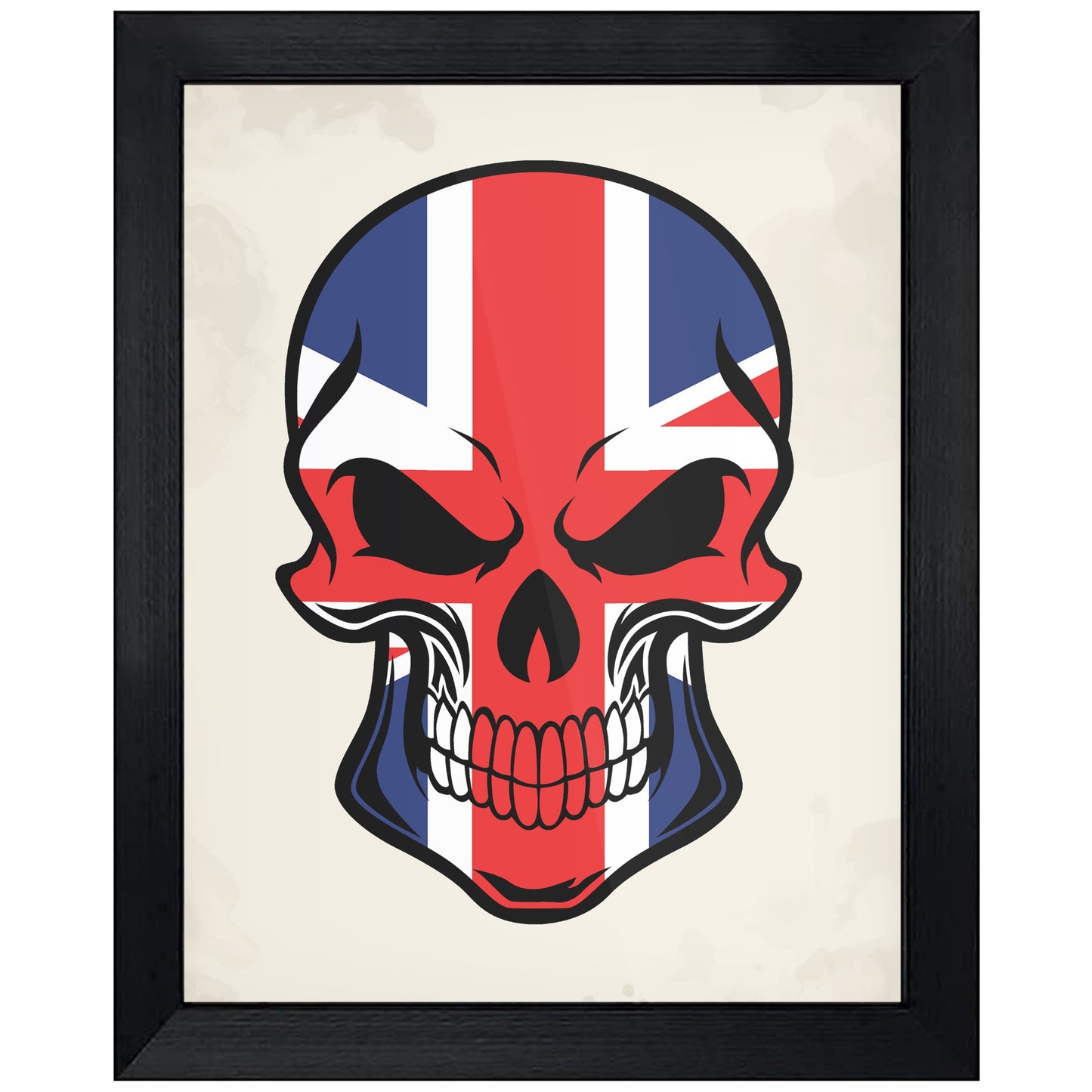 British Flag Britain Skull Cool 8"x10" Wall Art Print