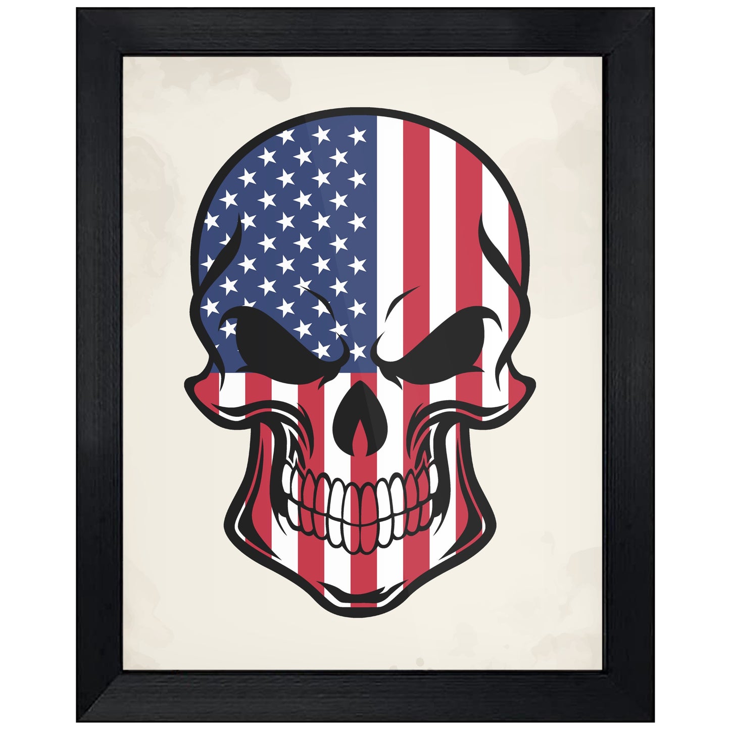 American Flag America Skull Cool 8"x10" Wall Art Print