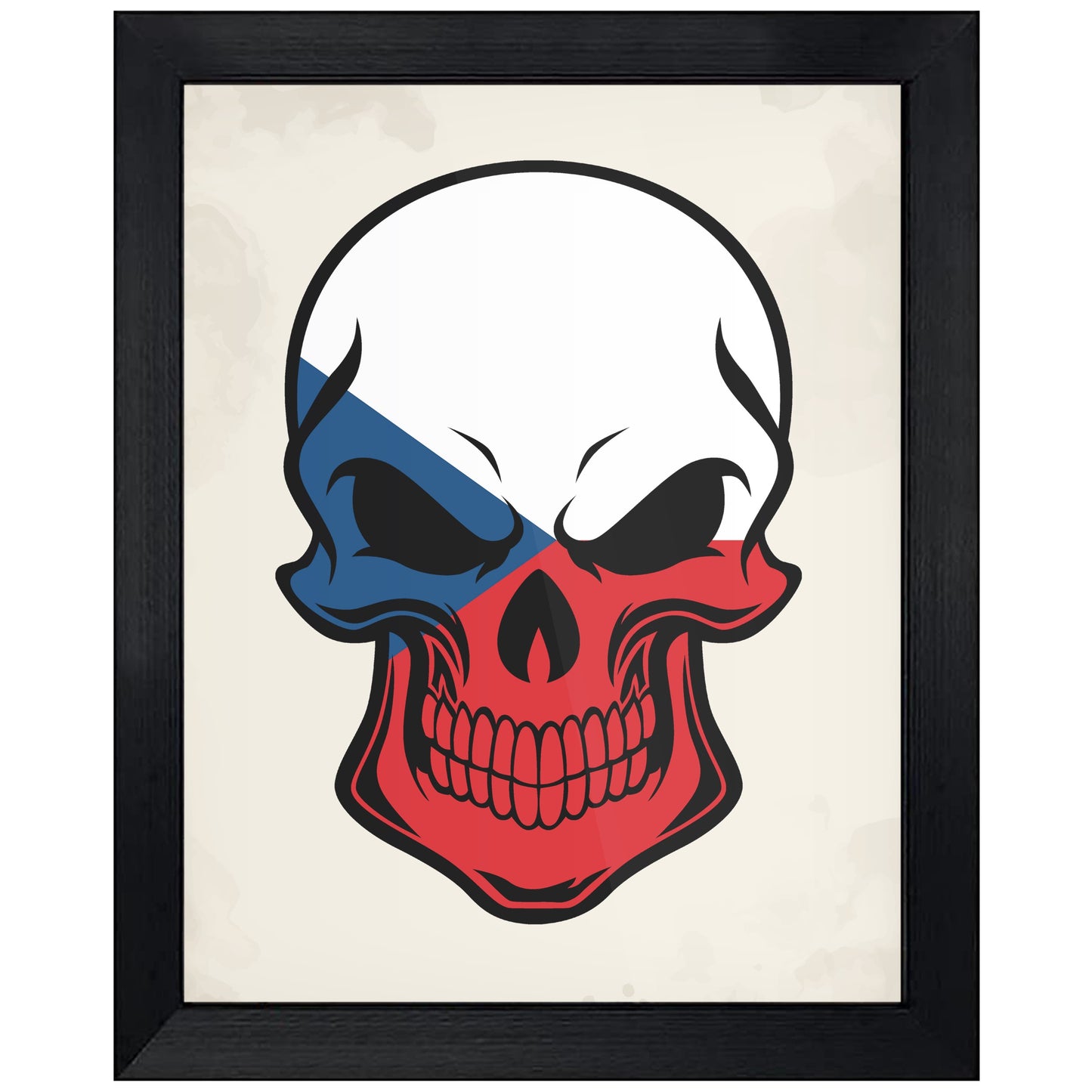 Czech Flag Czech Republic Skull Cool 8"x10" Wall Art Print