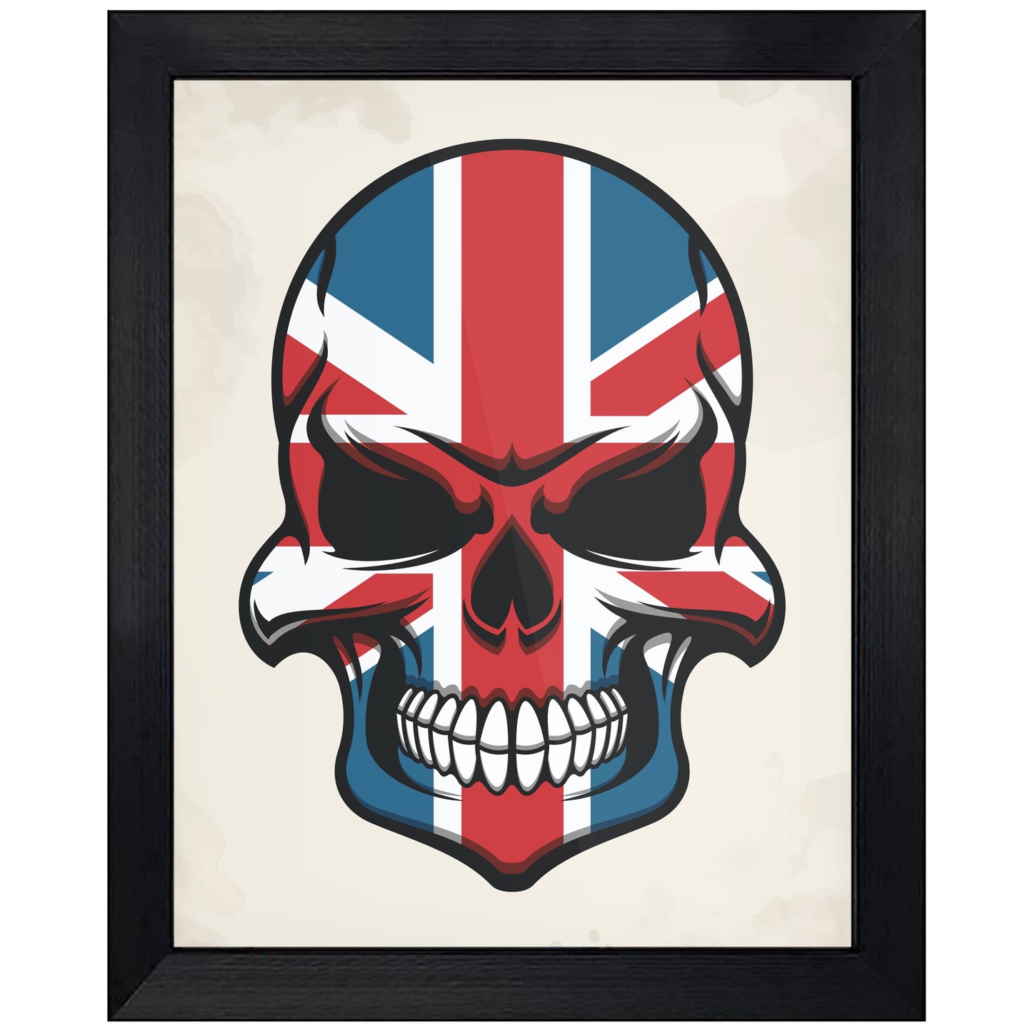 British Flag Skull Cool United Kingdom Skull 8"x10" Wall Art Print