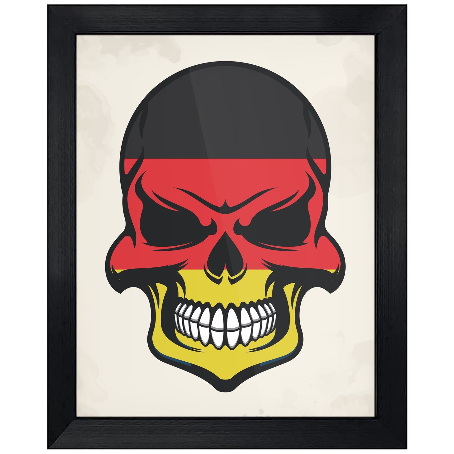 German Flag Skull Cool Germany Skull 8"x10" Wall Art Print
