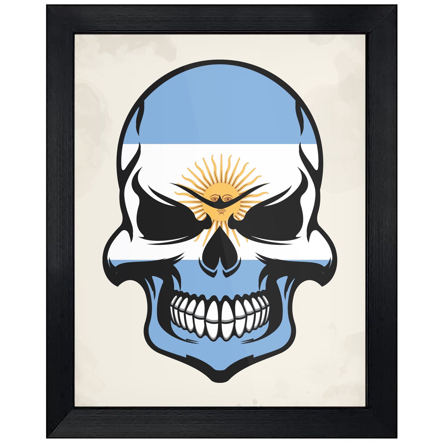 Argentinian Flag Skull Cool Argentina Skull 8"x10" Wall Art Print
