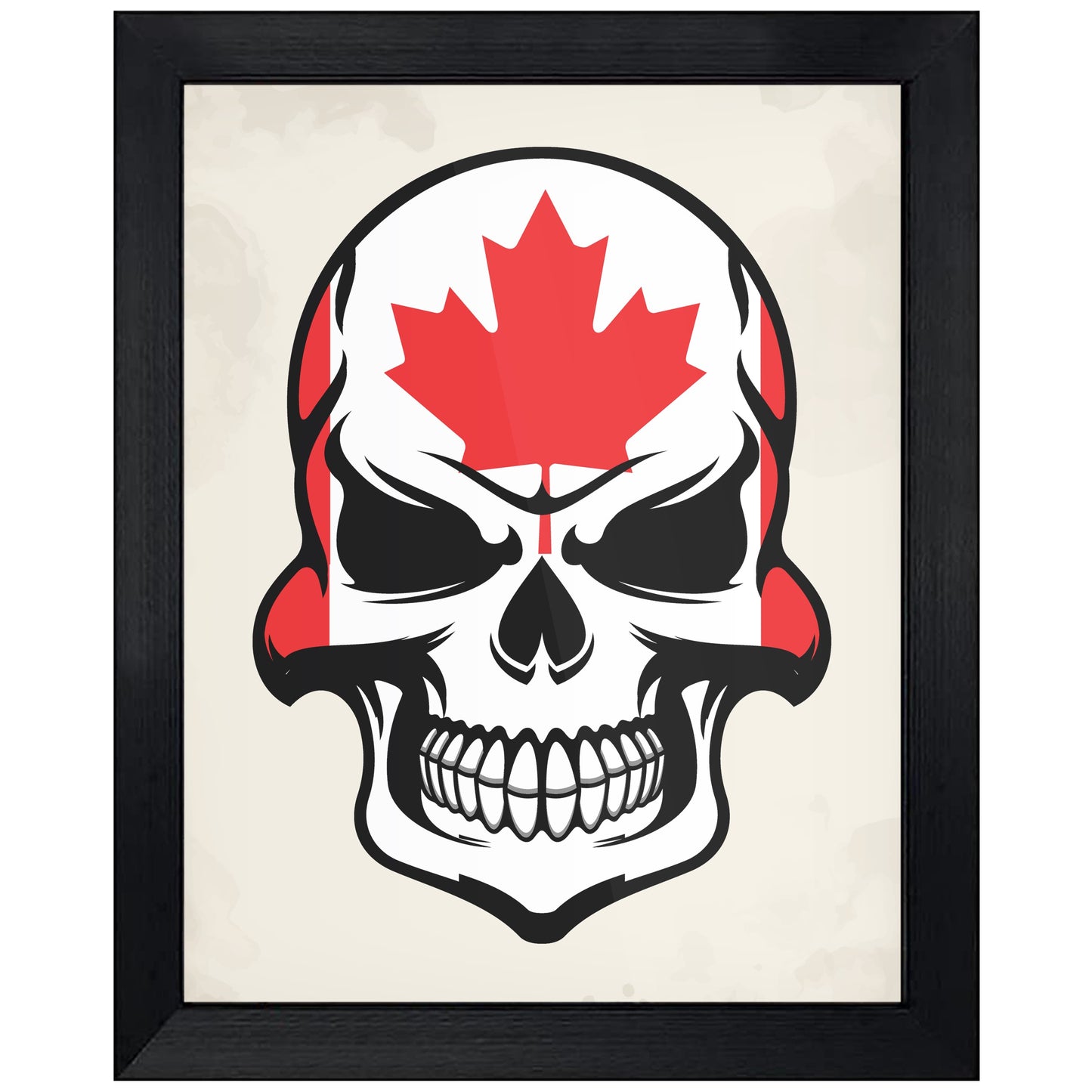 Canadian Flag Skull Cool Canada Skull 8"x10" Wall Art Print