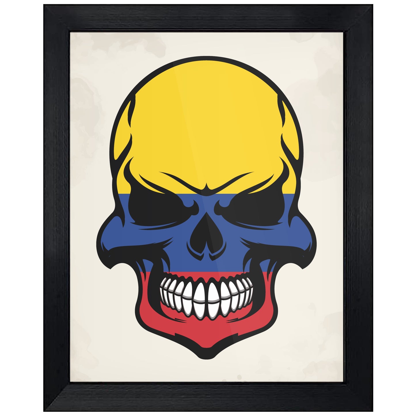 Colombian Flag Skull Cool Colombia Skull 8"x10" Wall Art Print