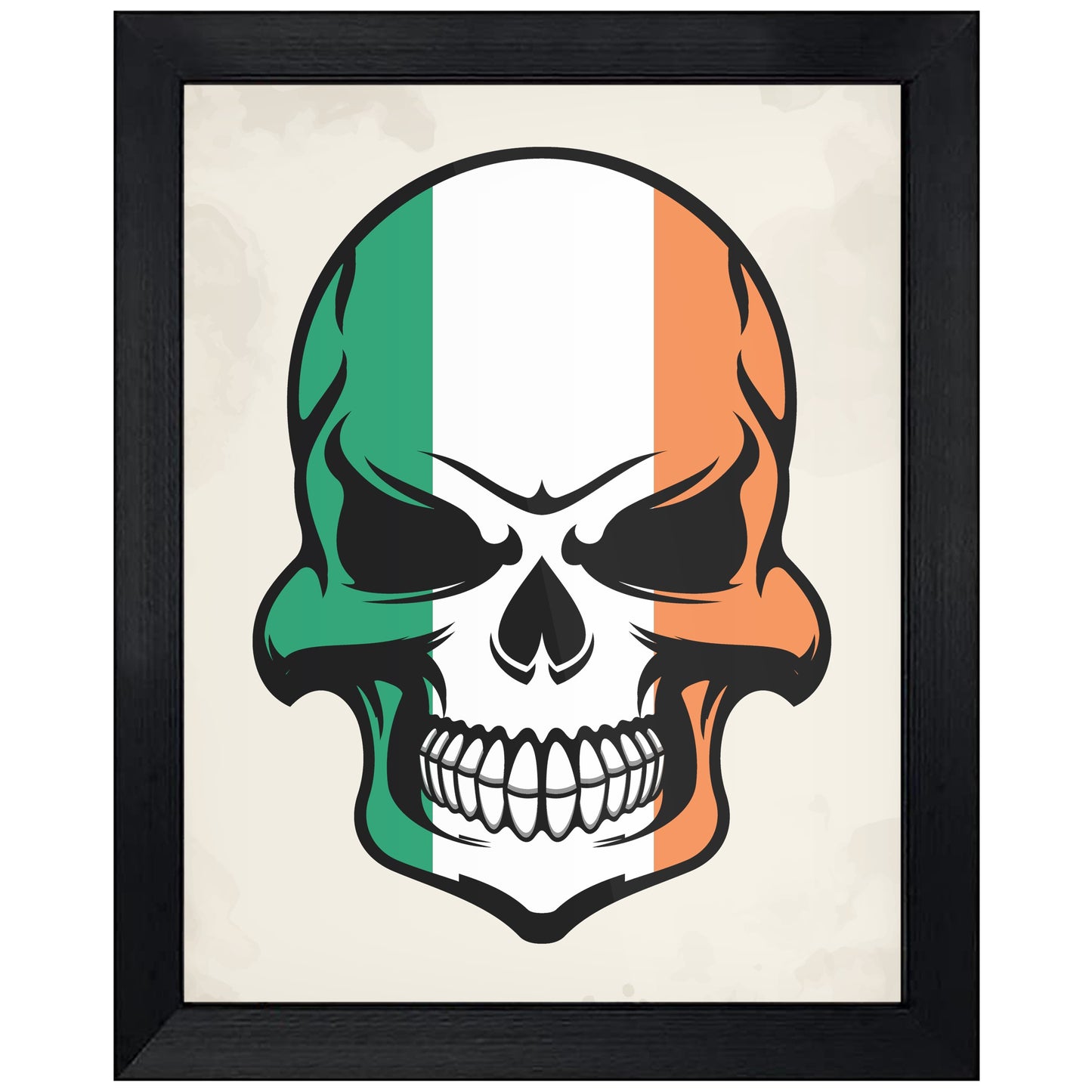 Irish Flag Skull Cool Ireland Skull 8"x10" Wall Art Print