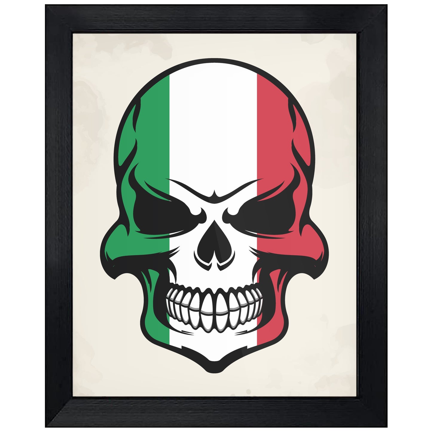 Italian Flag Skull Cool Italy Skull 8"x10" Wall Art Print