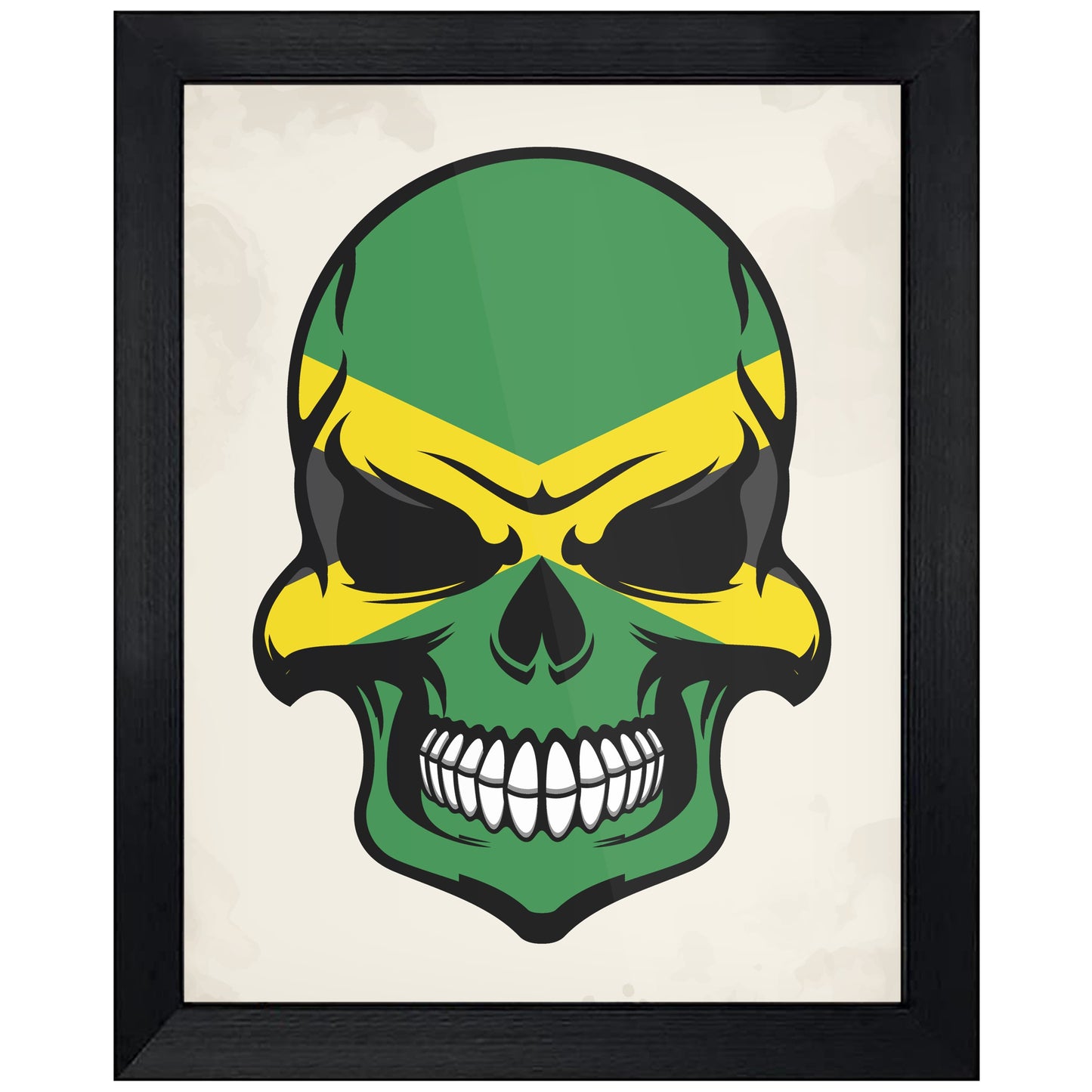 Jamaican Flag Skull Cool Jamaica Skull 8"x10" Wall Art Print