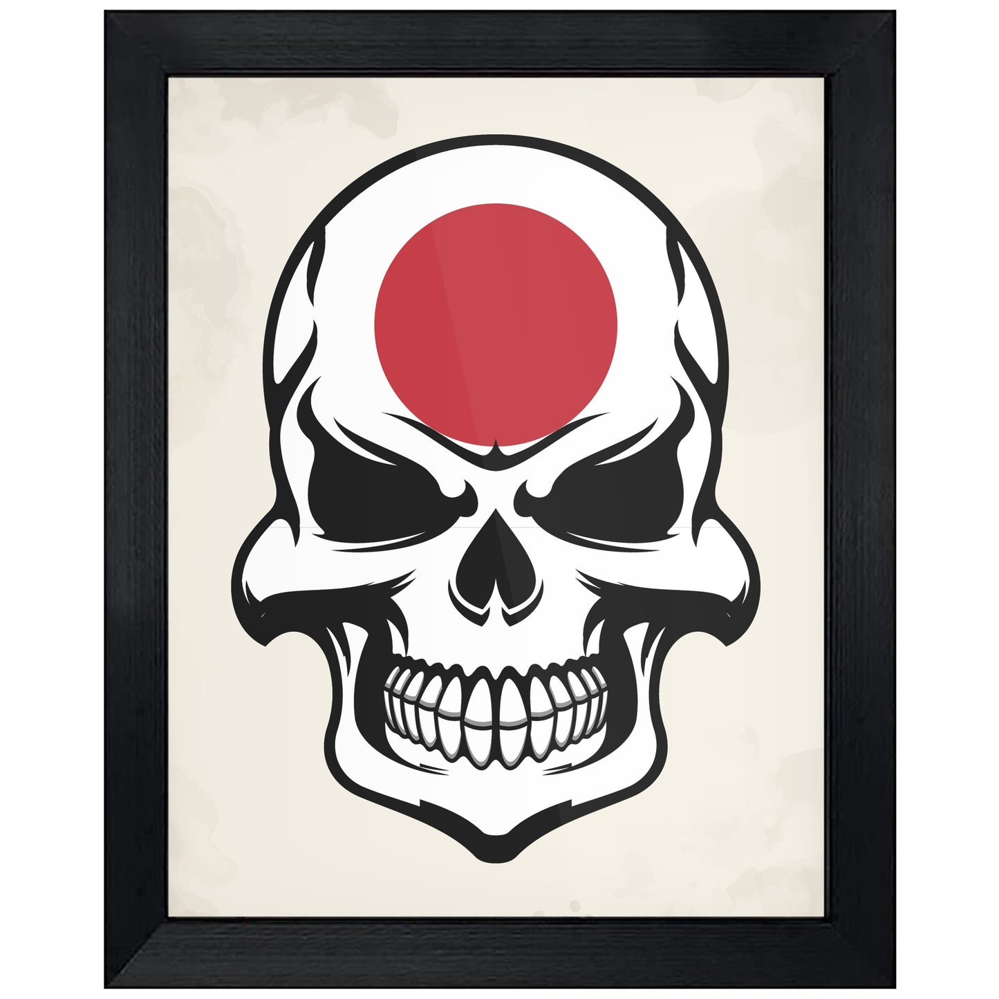 Japanese Flag Skull Cool Japan Skull 8"x10" Wall Art Print