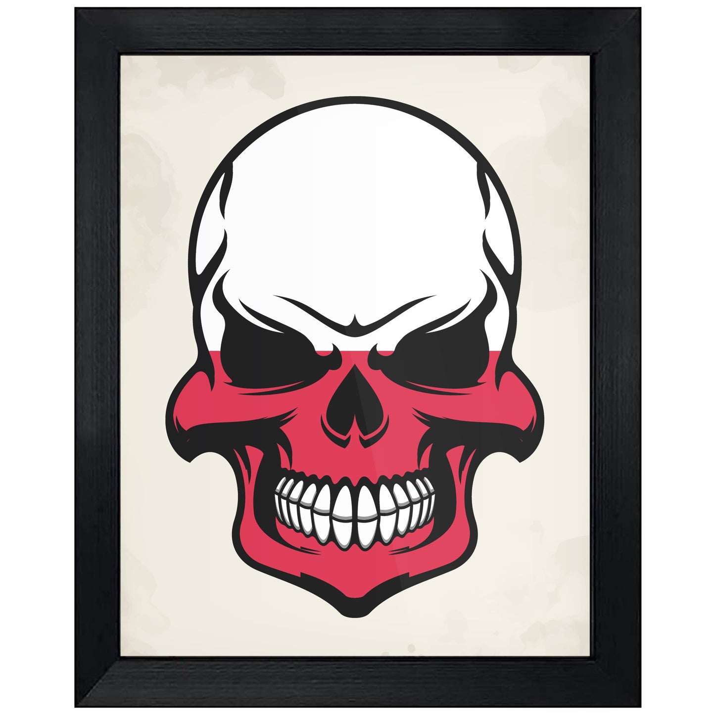 Polish Flag Skull Cool Poland Skull 8"x10" Wall Art Print