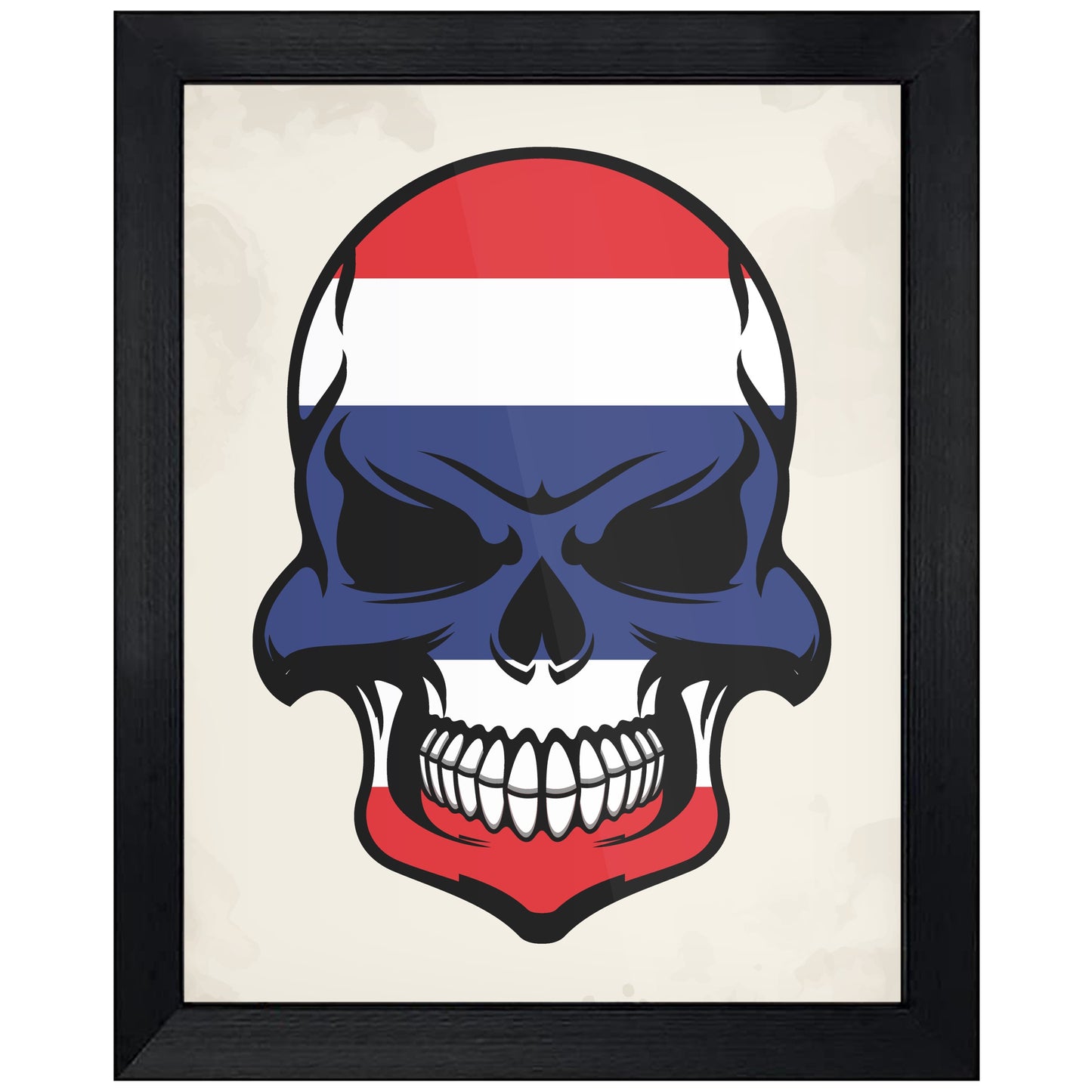 Thai Flag Skull Cool Thailand Skull 8"x10" Wall Art Print