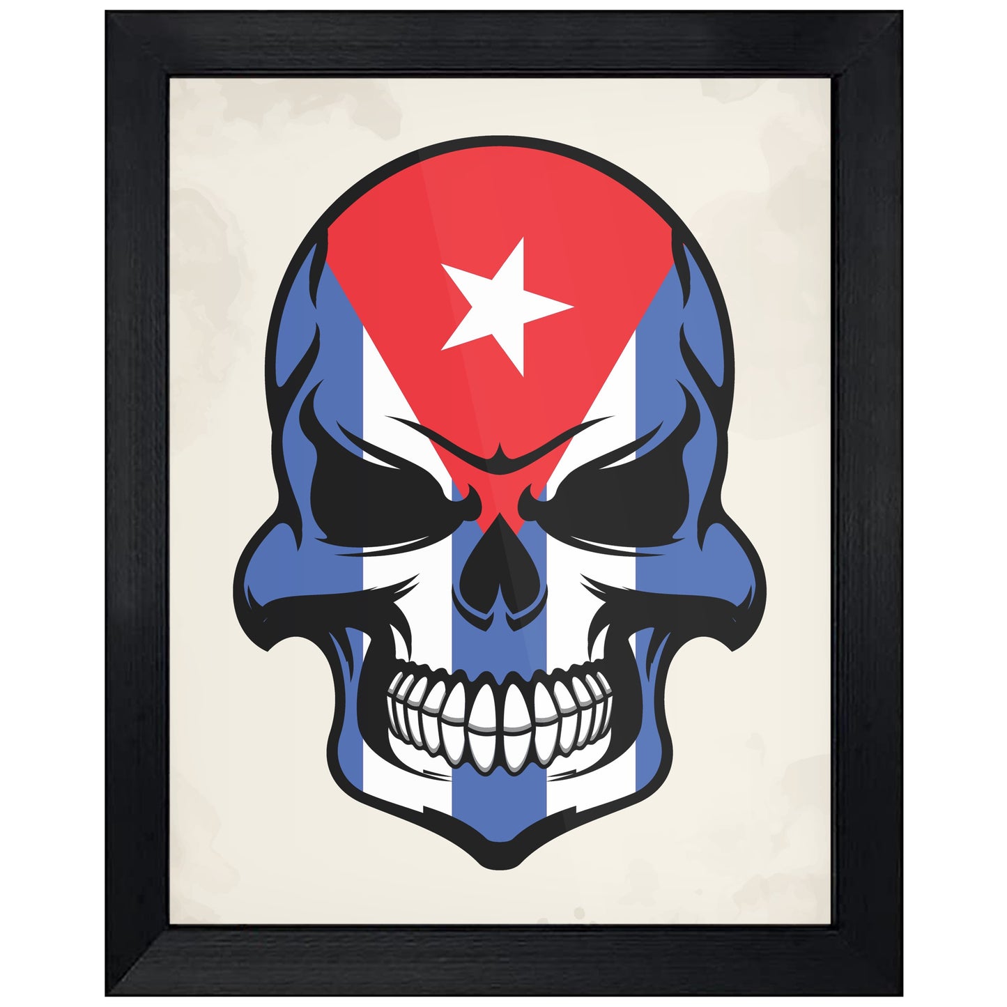Cuban Flag Skull Cool Cuba Skull 8"x10" Wall Art Print
