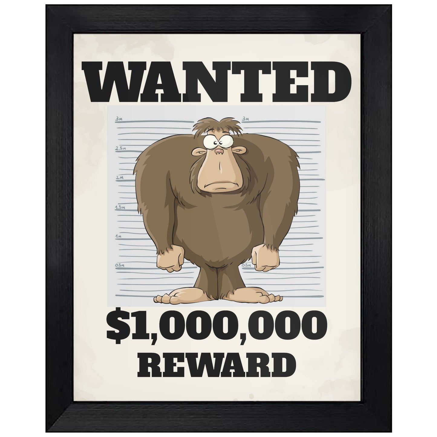 Bigfoot Wanted Poster Funny Sasquatch 8"x10" Wall Art Print